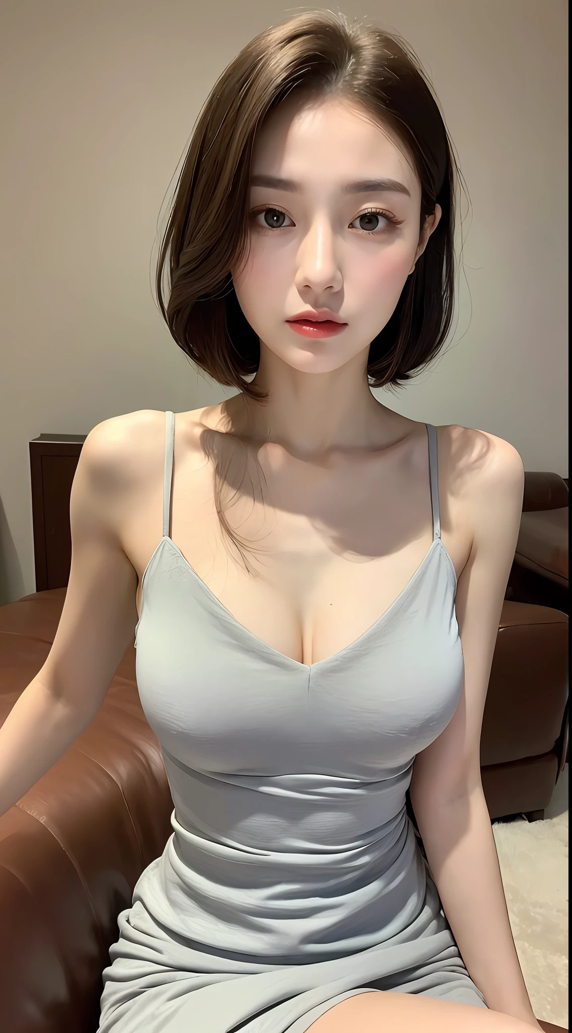 ((Best Quality, 8K, Masterpiece: 1.3)), 1girl, Slim Abs Beauty: 1.3, (Hairstyle Casual, Big Breasts: 1.2), Dress: 1.1, Super Fine Face, Delicate Eyes, Double Eyelids, Home