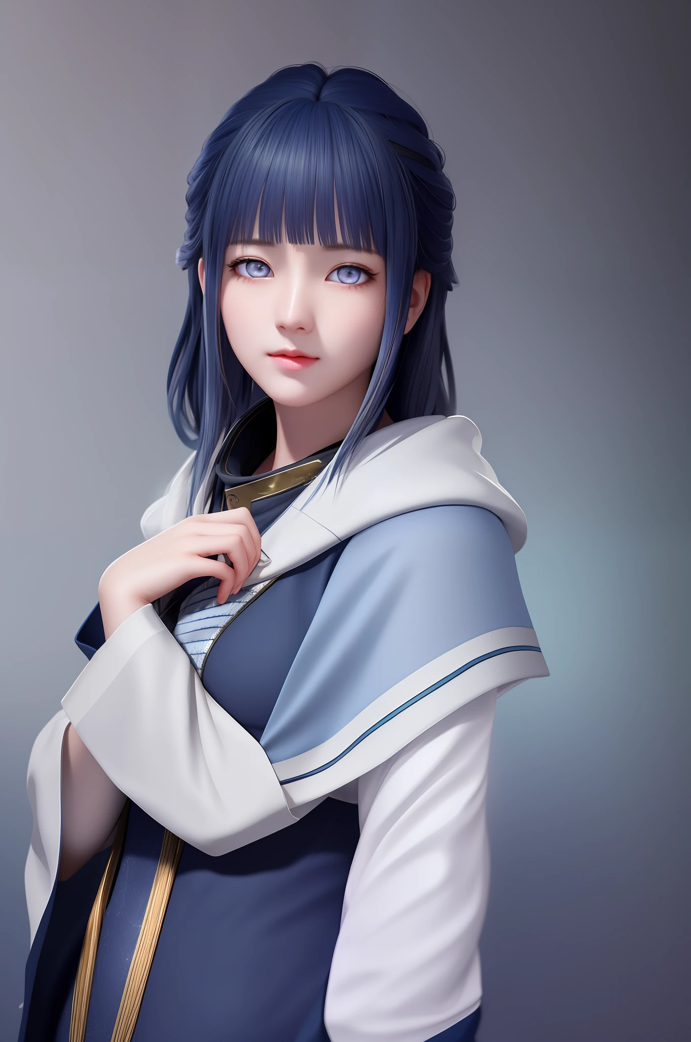 (extremely detailed CG unity 8k wallpaper), the most beautiful artwork in the world, 1girl, upper body, (((white eyes))),(((dark blue hair)))