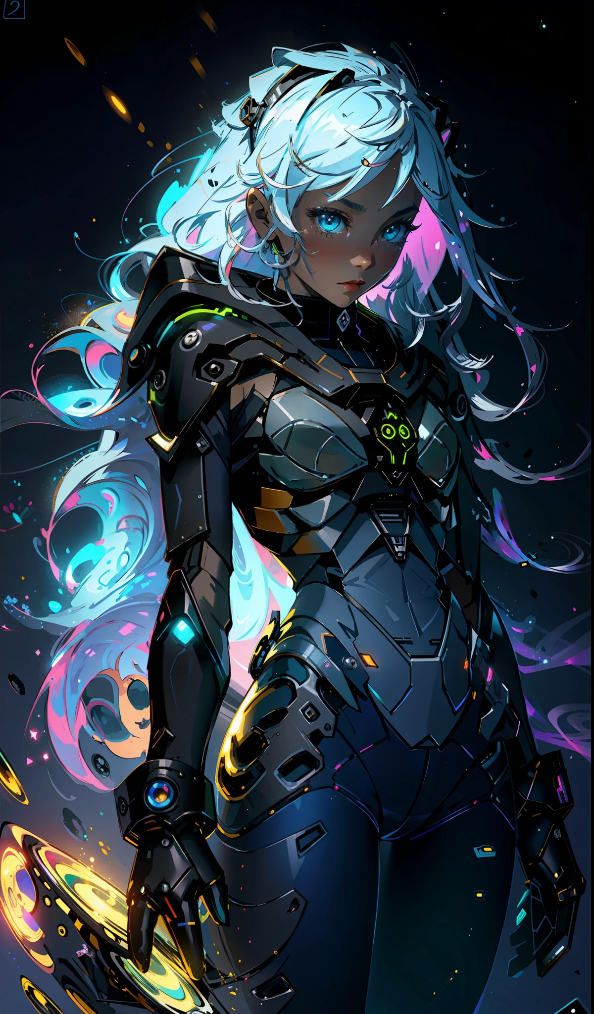 cute young woman, ultra high quality, volumetric, bioluminescence, luminism,