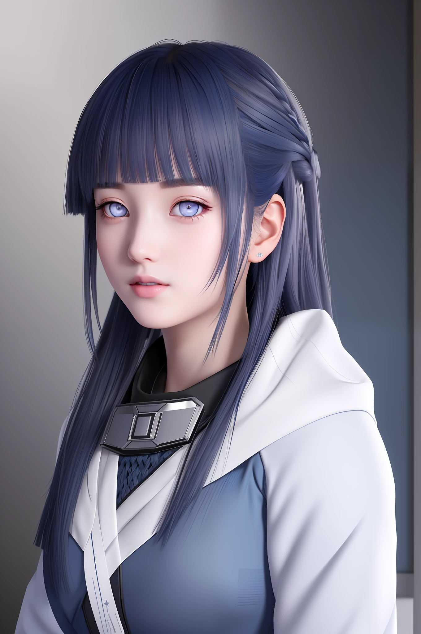 (extremely detailed CG unity 8k wallpaper), the most beautiful artwork in the world, 1girl, upper body, (((white eyes))),(((dark blue hair)))