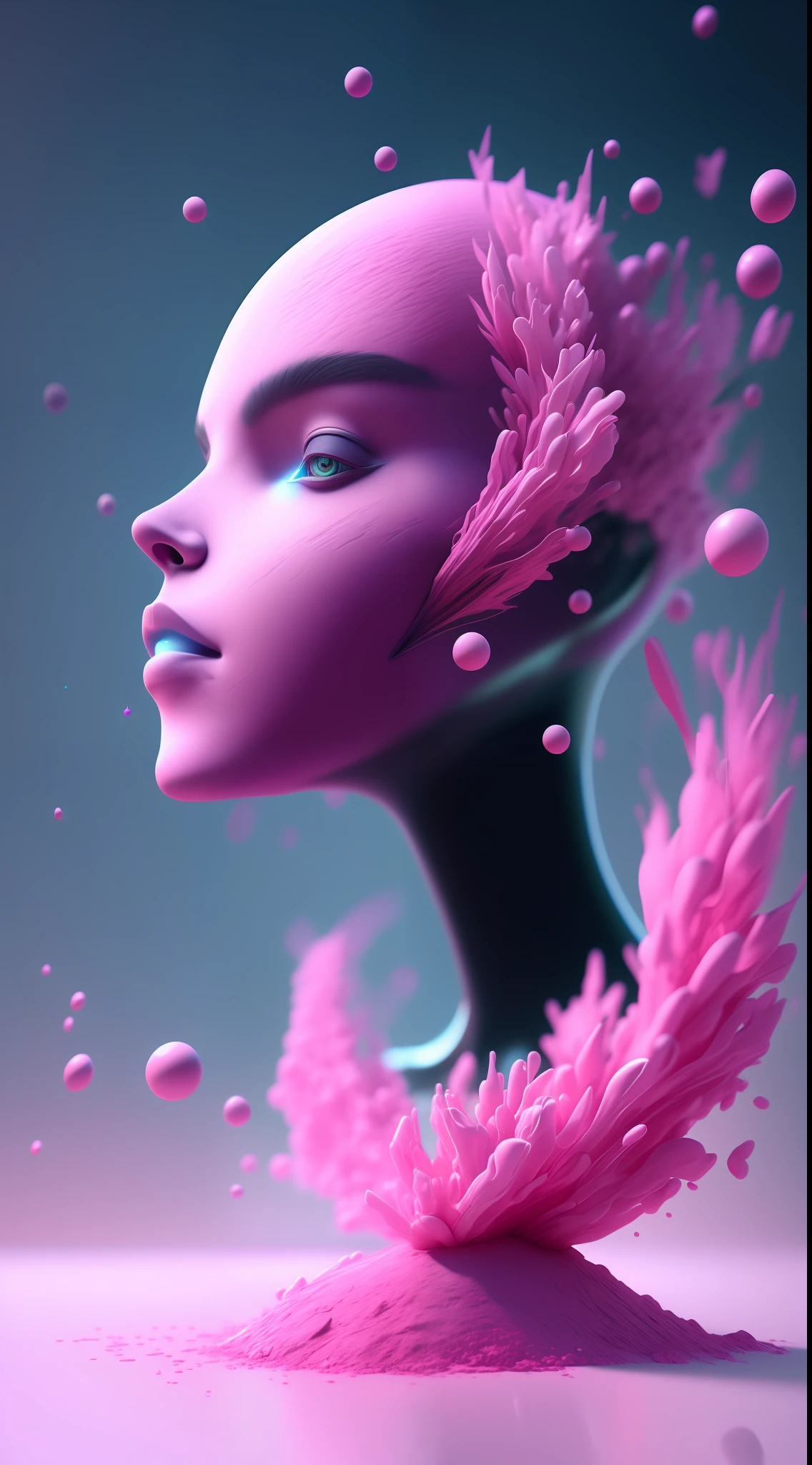 Dopamine, Surreal Airbrush Art, Pink, CGSociety, Unreal Engine, 16K, Rendering, CGI, Concept Art, Trends on ArtStation, Ddreamlike Style
