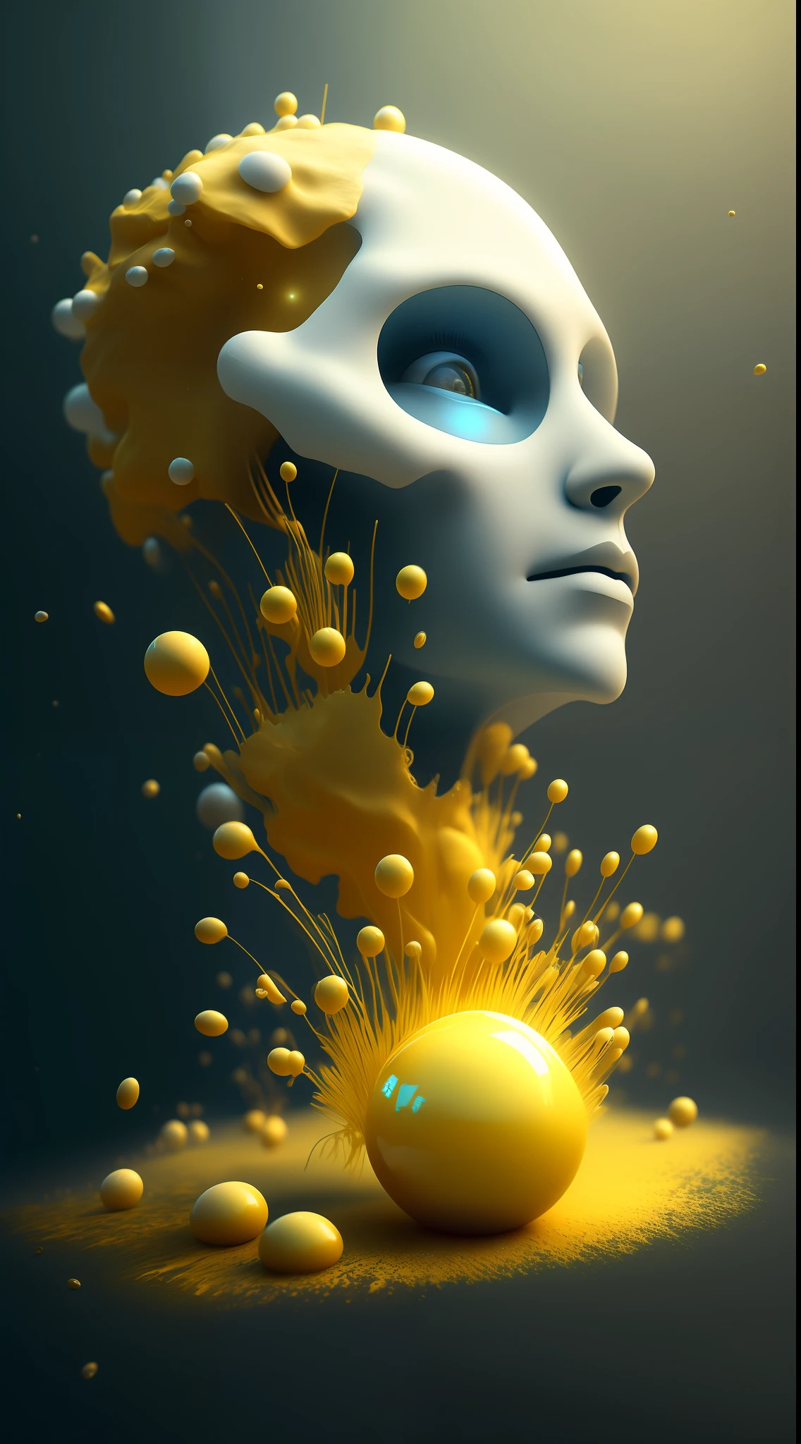 Dopamine, Surreal Airbrush Art, Pale Yellow, CGSociety, Unreal Engine, 16K, Rendering, CGI, Concept Art, Trends on Artstation, Ddreamlike Style