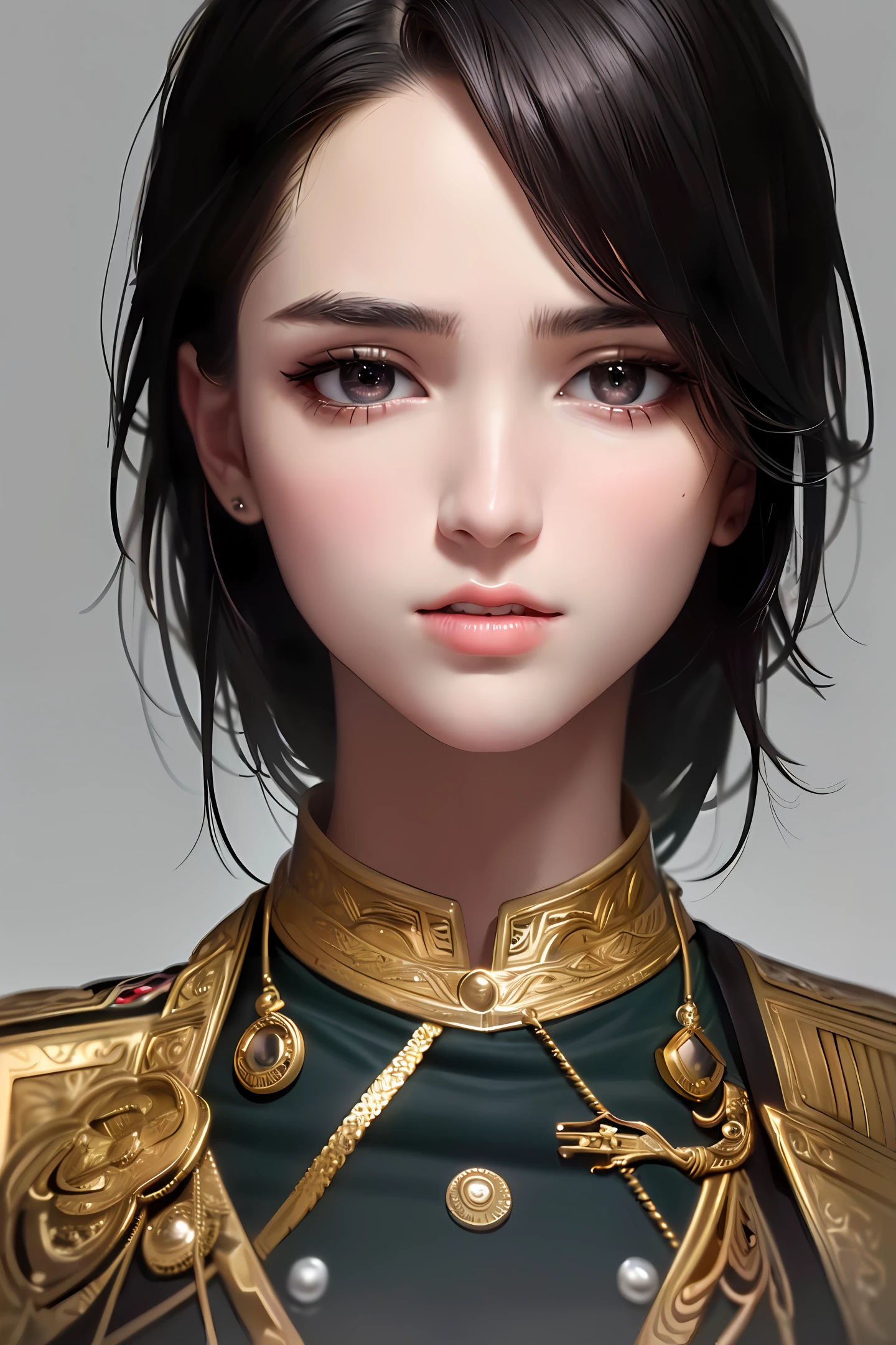 ((top quality, 8k, masterpiece: 1.3)), beautiful woman with perfect figure, black hair, big, uniform, highly detailed face and skin texture, detailed eyes, double eyelids