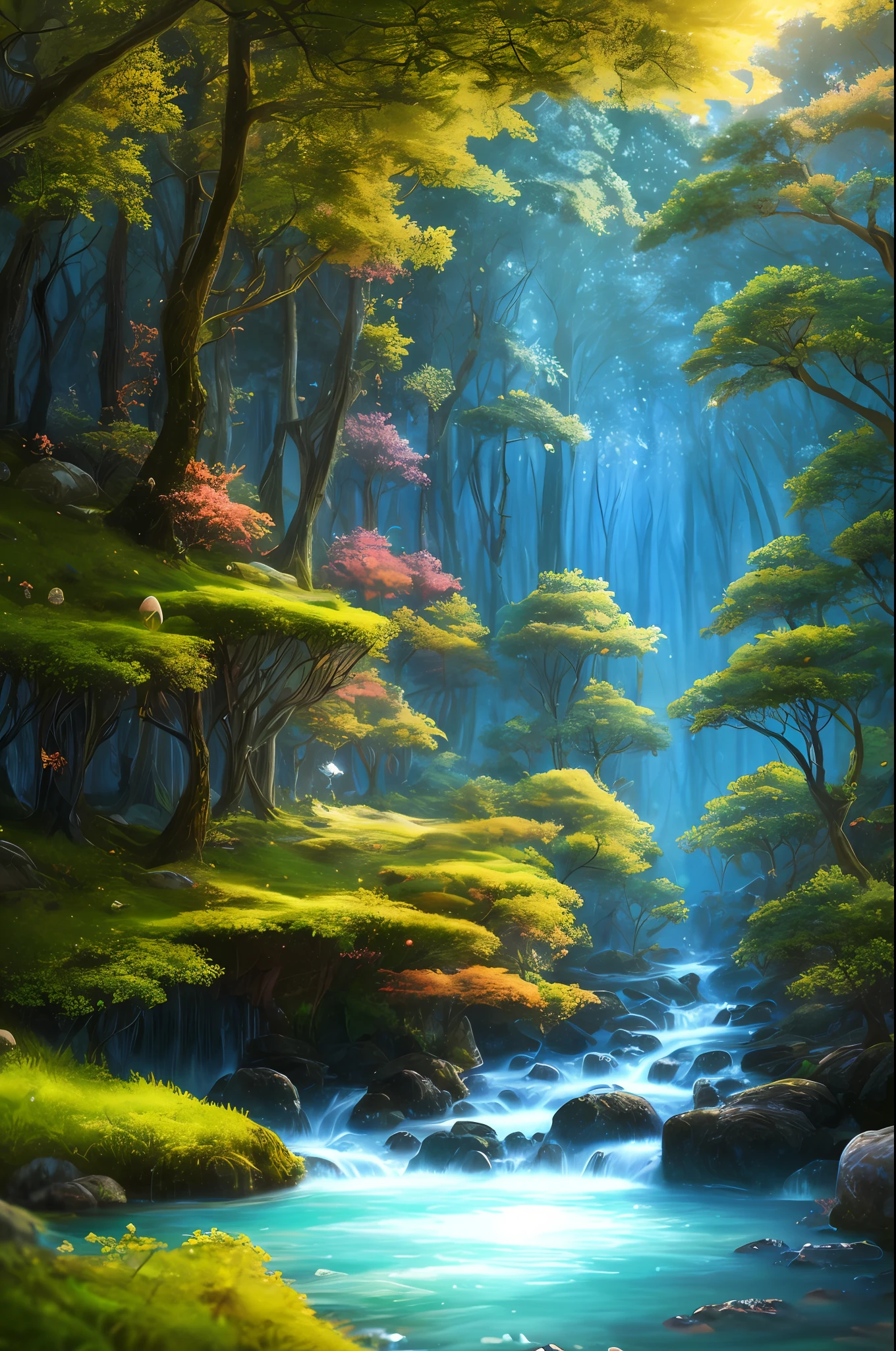 masterpiece, best quality, high quality,extremely detailed CG unity 8k wallpaper, An enchanting and dreamy scene of a fantasy forest, with towering trees, glowing mushrooms, and hidden fairy glens, creating a sense of mystique and enchantment, artstation, digital illustration, intricate, trending, pastel colors, oil paiting, award winning photography, Bokeh, Depth of Field, HDR, bloom, Chromatic Aberration ,Photorealistic,extremely detailed, trending on artstation, trending on CGsociety, Intricate, High Detail, dramatic, art by midjourney