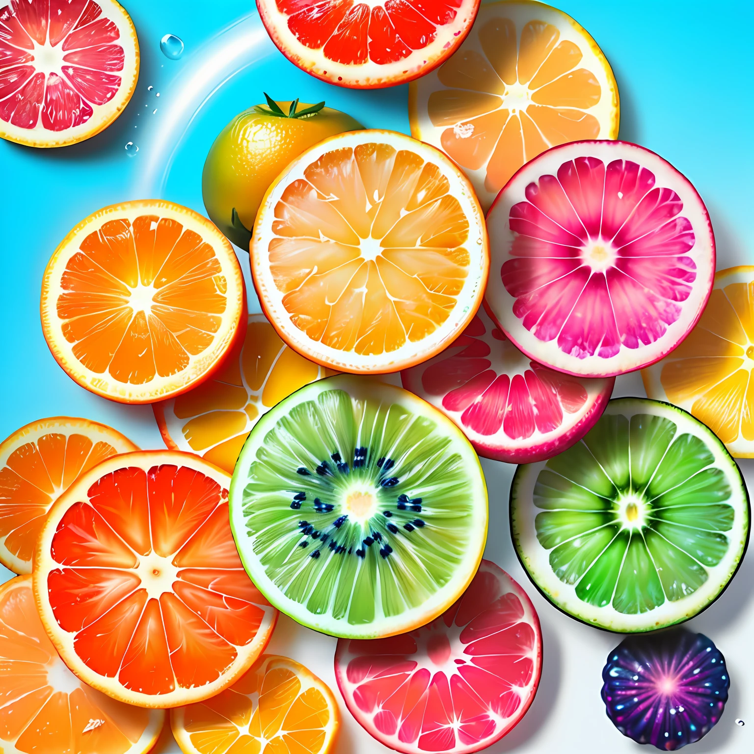 generate a logo for my brand 'fruitfizz' using the following descriptions: Incorporate colourful and stylized illustrations of fruits, such as oranges, lemons, berries, or any other fruit that represents the diverse flavours of your juice brand. Arrange them in a way that conveys movement or a dynamic pattern. Integrate a subtle fizz effect into the logo to represent the fizzy aspect of the brand. This could be depicted through bubbles, sparkling lines, or a fizzing motion effect around the fruit elements. Utilize a vibrant and lively colour palette that aligns with the fruit flavours, such as shades of orange, yellow, green, or any other colours associated with different fruits. This will enhance the visual appeal and evoke a sense of freshness