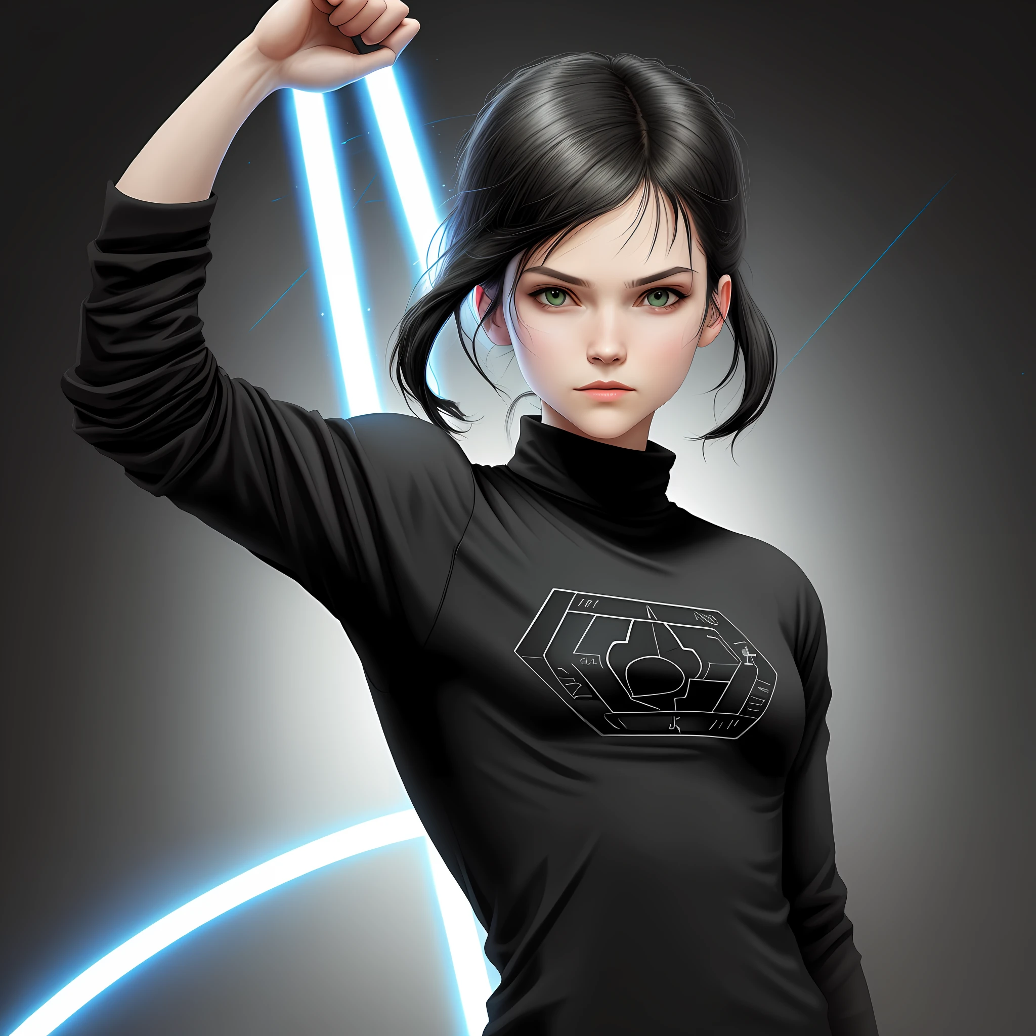Create a black star wars shirt along with the matrix symbol
