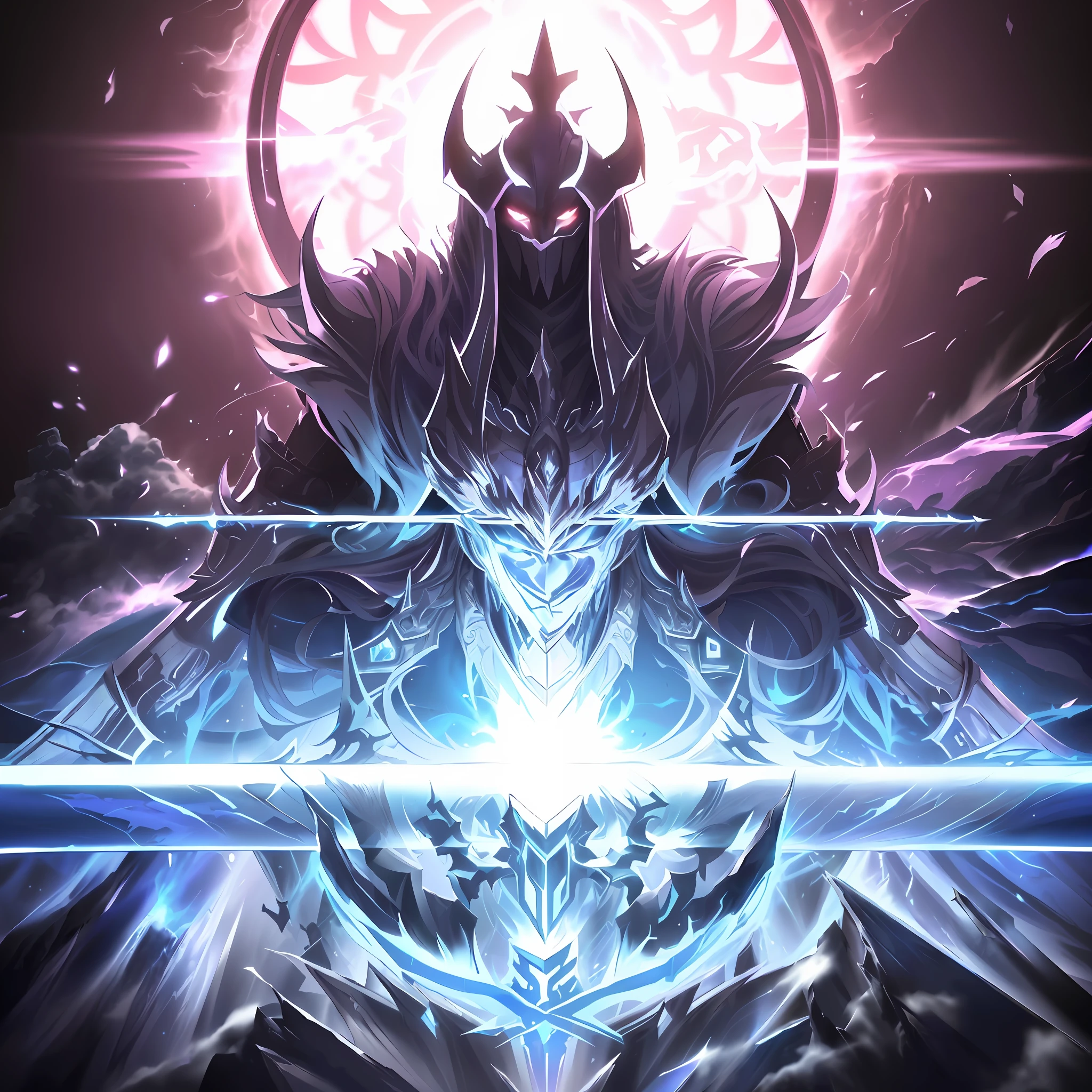 anime, a man with a sword and a glowing halo, epic fantasy digital art style, official splash art, arcane art style, iconic character splash art, character splash art, 8 k hd wallpaperjpeg artifact, 8k hd wallpaperjpeg artifact, high detailed official artwork, epic fantasy art style, painted in the style arcane