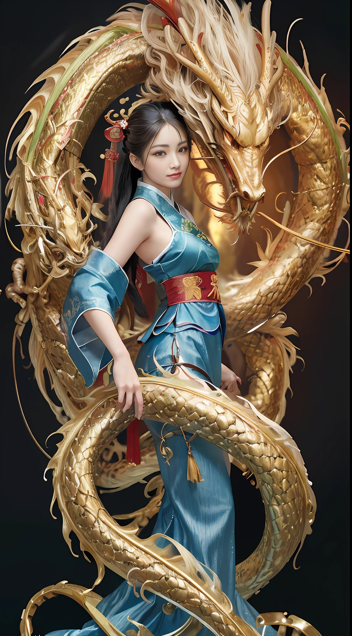 Zhong Fenghua, gorgeous hanfu, official art, Unity 8k wallpaper, super detailed, beautiful beauty, masterpiece, best quality, (tangled, tangled, tangled), (fractal art: 1.4), (character center: 1.3), 1 girl, dragon rape girl, dragon foot inserted into ass, back in ,dragon foot pierced ass, shocking domineering chinese dragon, detailed dragon head, black hair, long ponytail, Chinese, off-the-shoulder,, very detailed, dynamic angle, denim shot, (most beautiful form of chaos), ethereal, (bright colors), oc , (half: 1.2), China, (Thangka Feitian: 1.5), (Ribbon: 1.3), (Dream: 1.5), (Hanfu: 1.5), Chinese dragon, Chinese phoenix, (smile: 0.5), (Chinese god), (masterpiece, top quality, best quality, ultimate detail, highest detail, official art, beauty and aesthetics: 1.2), golden ratio, full composition