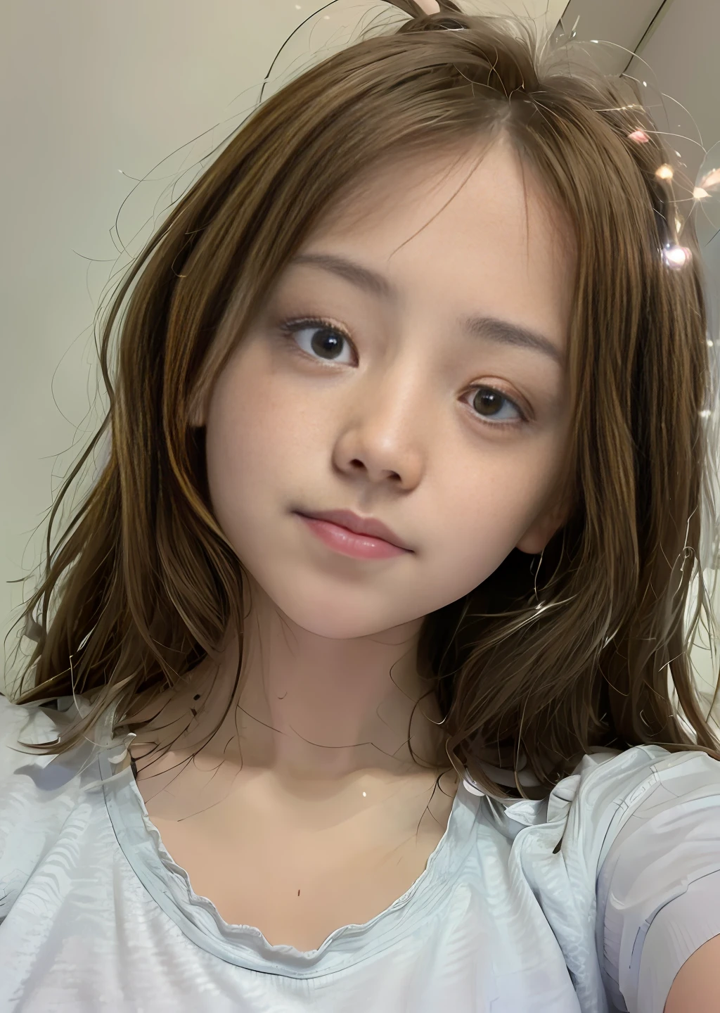 (8k), (best quality), (masterpiece:1.3), (realistic), (photorealistic:1.36), ultra-detailed,1 girl,smile,japanese cute girl,20 years old, messy hair, beautiful, brown eyes, silver stormy eyes, detailed gorgeous face, jogging wear, glimmer, jogging in downtown Tokyo