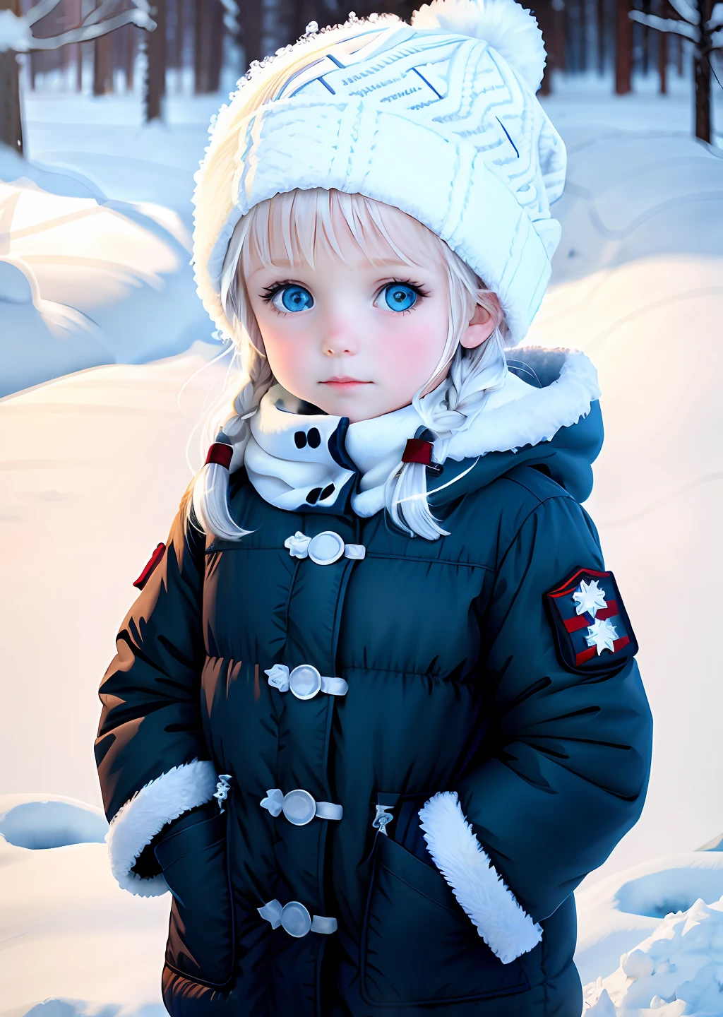 Nordic Girl Winter Snow Girl