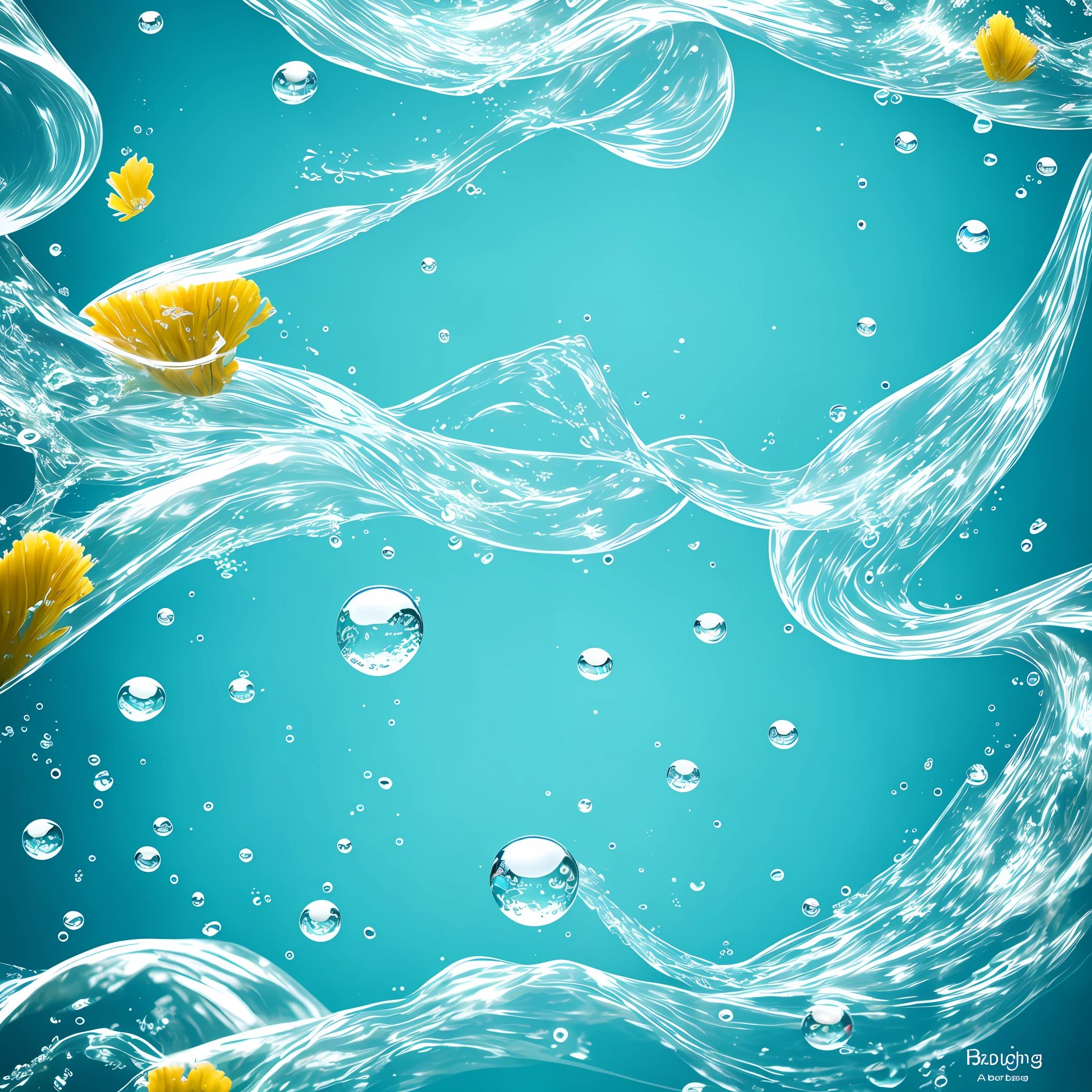 There are many bubbles floating in the water, bubbling underwater scenery, underwater bubble background, water particles, underwater bubbles, liquid simulation background, water particles, water particle in front, Photoshop Water Art, Photoshop water art, surreal water art, Photoshop water manipulation, water art manipulation, water splash simulation, beautiful wallpaper, 3D fluid simulation rendering, center out
