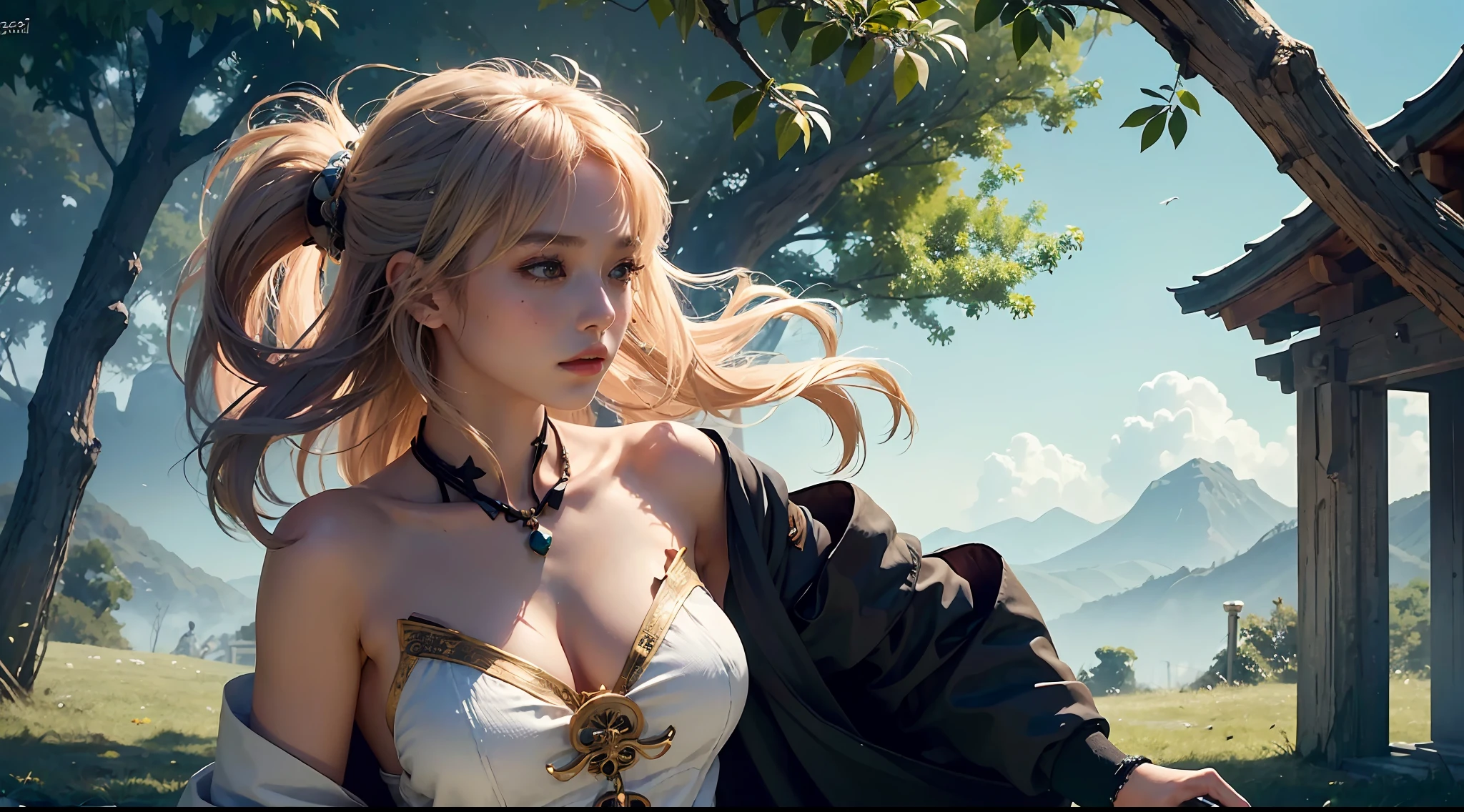 (1girl:1.3),solo,__body-parts__,
official art, unity 8k wallpaper, ultra detailed, beautiful and aesthetic, beautiful, masterpiece, best quality,Fantastical Atmosphere, Calming Palette, Tranquil Mood, Soft Shading,
Miko priestess, charm spell, talisman familiar, shrine maiden duties,