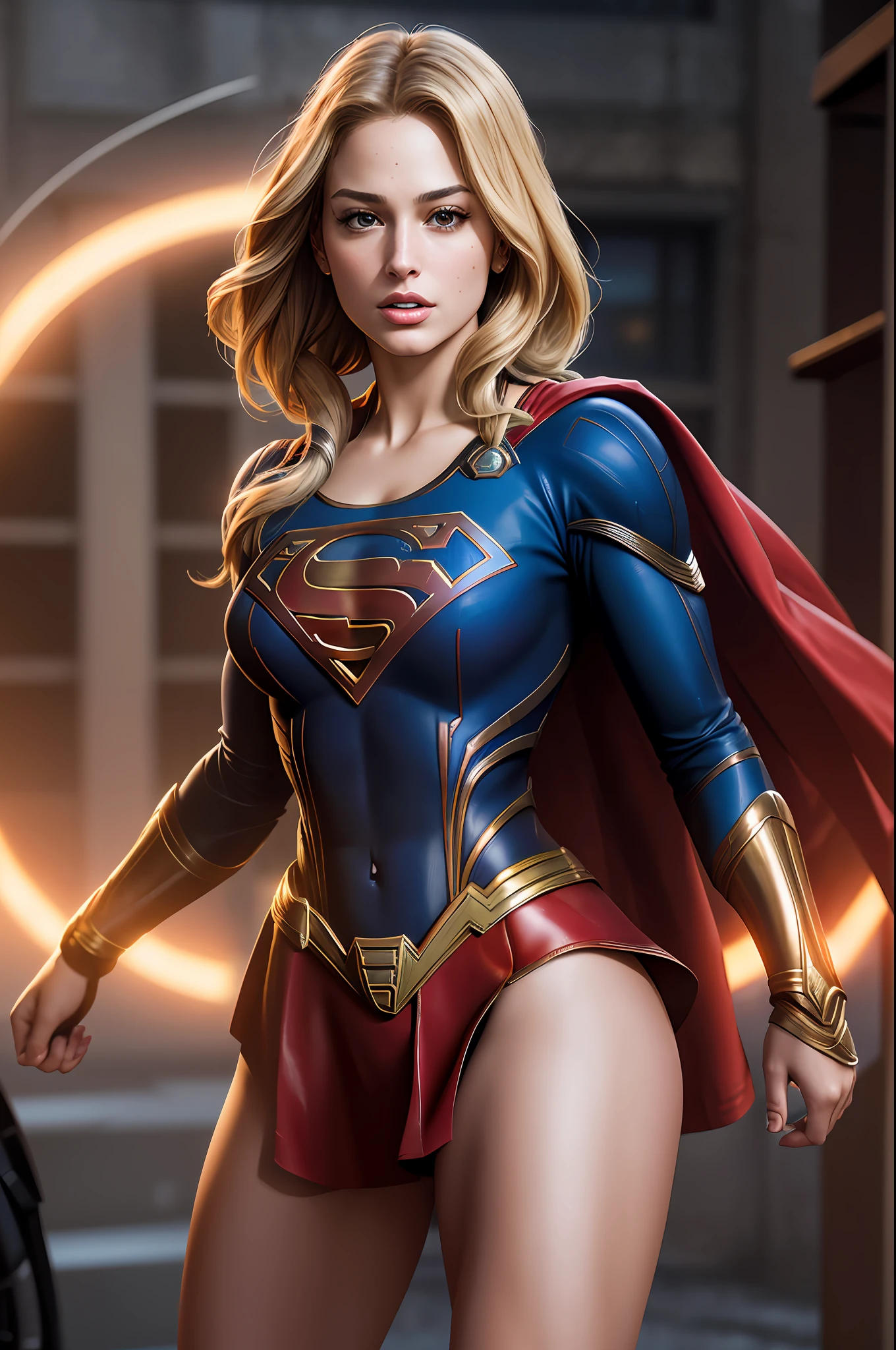 a photo of a beautiful S032_Ashley Graham, as (supergirl:1.1), in (Metropolis:1.2), (8k, RAW photo, best quality, ultra high resolution, photorealistic, masterpiece, ultra-detailed, Unreal Engine)