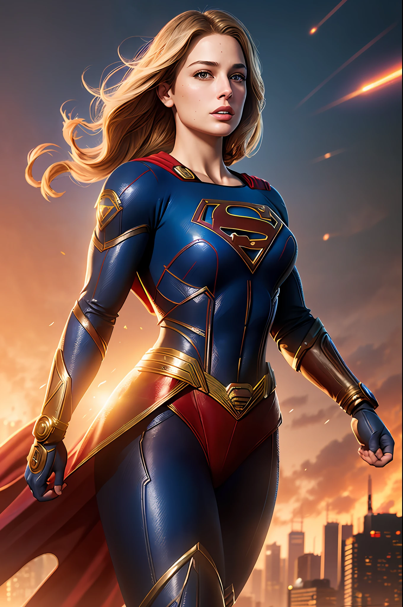 a photo of a beautiful S032_Ashley Graham, as (supergirl:1.1), in (Metropolis:1.2), (8k, RAW photo, best quality, ultra high resolution, photorealistic, masterpiece, ultra-detailed, Unreal Engine)