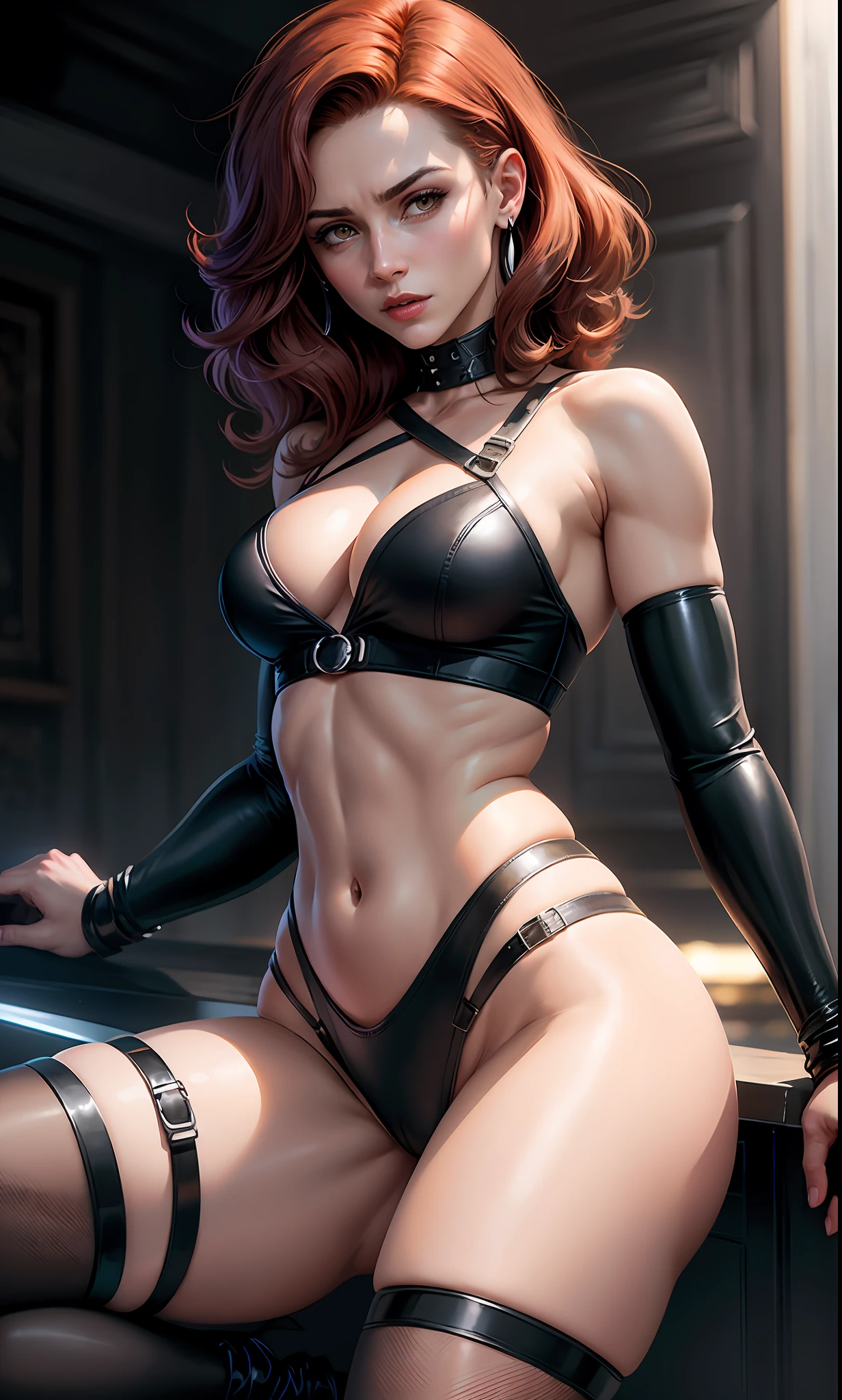 Moira MacTaggert de X-Men First Class dançando em uma boate with sexy black lingerie and pantyhouse