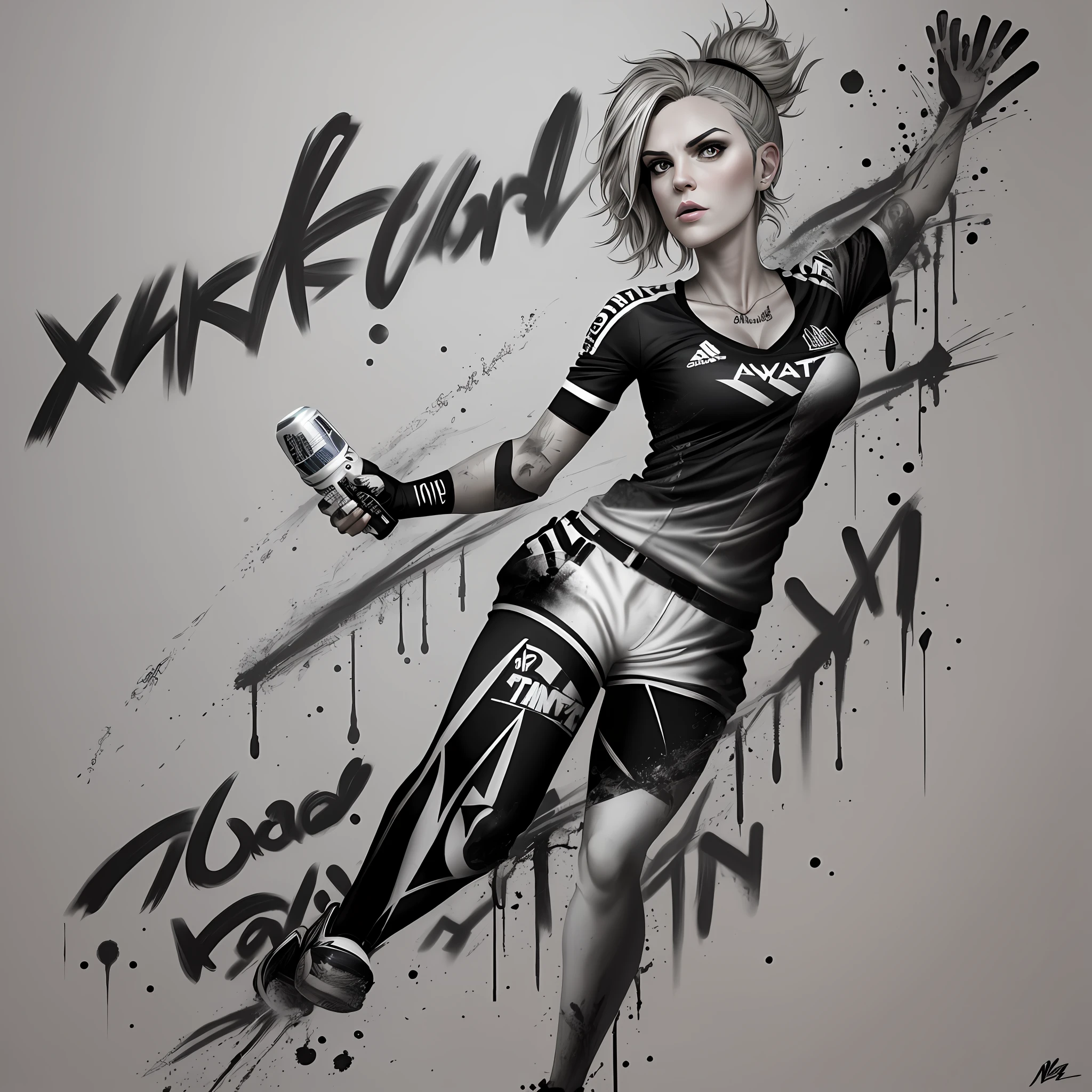 xilogravura, spray, graffite, preto e branco With the sentence I am the cricket of Natasha Bauer