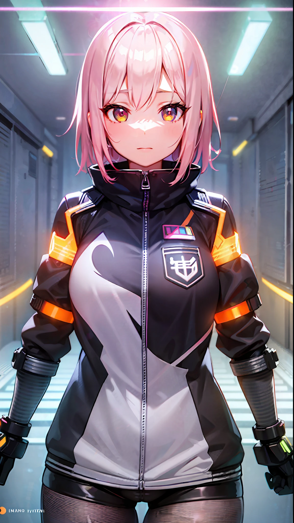 cute young woman, ultra high quality, volumetric, bioluminescence, luminism, pink-orange, global illumination, ambient occlusion, masterpiece, art by Ilya Kuvshinov, omimoji, busy image, Tokyo anime awards winner, octane render, unreal engine 5,