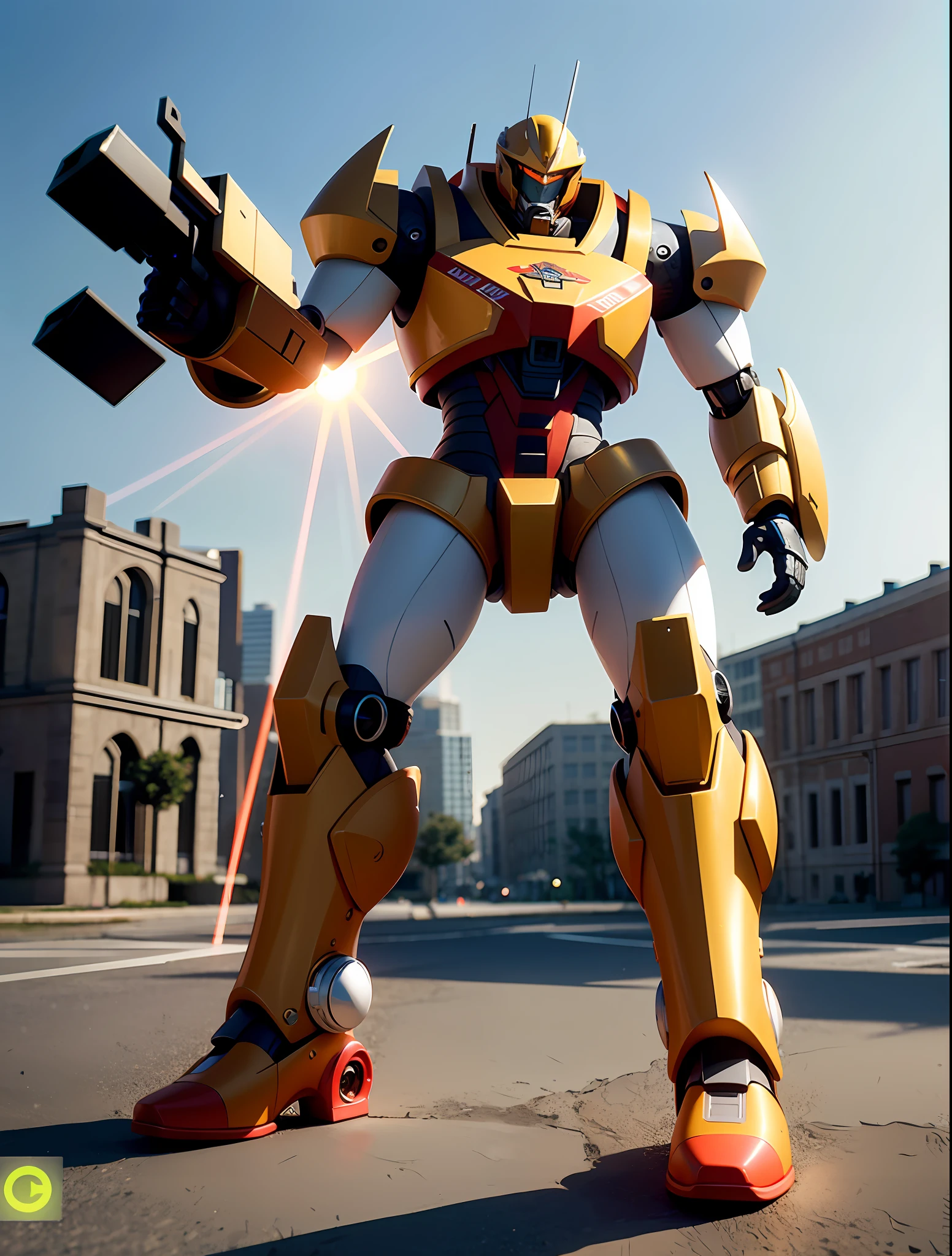 ((Best Quality)), ((Masterpiece), (Very Detailed:1.3), 3D, Shitu-mecha, Red and White Heavy Mech Warrior Standing on the Ruins of a City of Forgotten Wars, HDR (High Dynamic Range), Ray Tracing, NVIDIA RTX, Super Resolution, Unreal 5, Subsurface Scattering, PBR Texture, Post Processing, Anisotropic Filtering, Depth of Field, Maximum Sharpness and Acutance, Multi-layer Texture, Albedo and Highlight Maps, Surface Shading, Accurate simulation of light-material interactions, perfect proportions, octane rendering, duotone lighting, low ISO, white balance, rule of thirds, wide aperture, 8K RAW, efficient sub-pixels, subpixel convolution, luminescent particles, light scattering, Tyndall effect