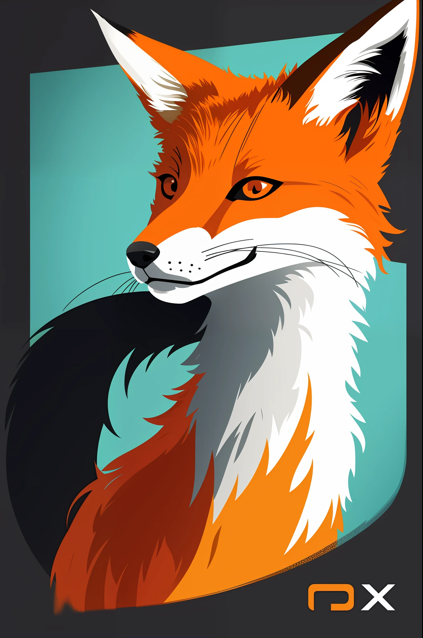logo for design studio with the figure of the fox head