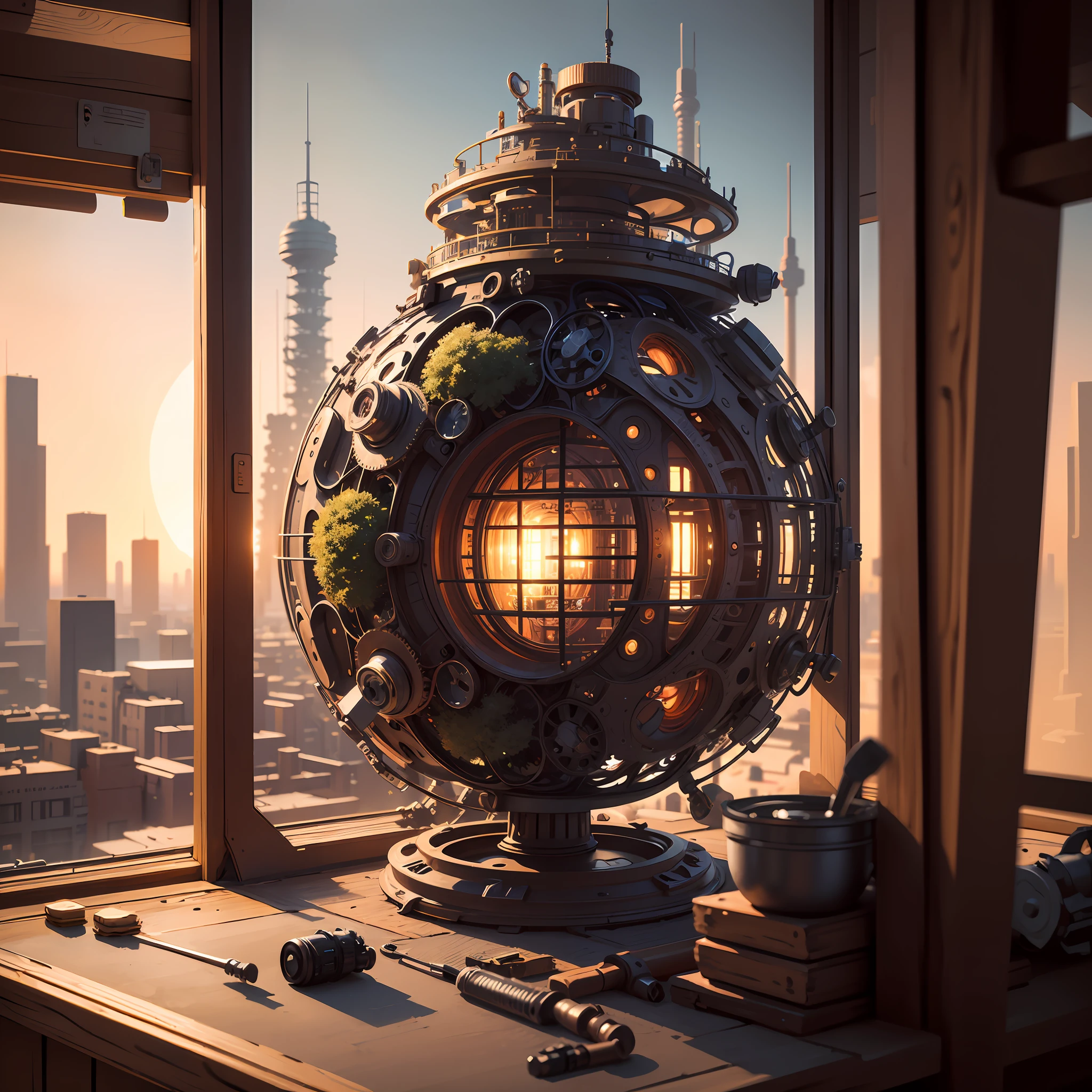 (((best quality))),(((ultra detailed))),(((masterpiece))),illustration, A stunning artwork featuring a Tilt Shift and Bokeh Render processed screenshot of a Factorio game, showcasing an elaborate, detailed, intricate, and massive megabase. In this base, various factories and equipment are intertwined to form a complex network. The entire base is rendered in soft tones and blurry background, creating a dreamy atmosphere. This artwork is perfect as a desktop wallpaper and is a true masterpiece, featuring intricate details, sharp focus, and stunning colors.