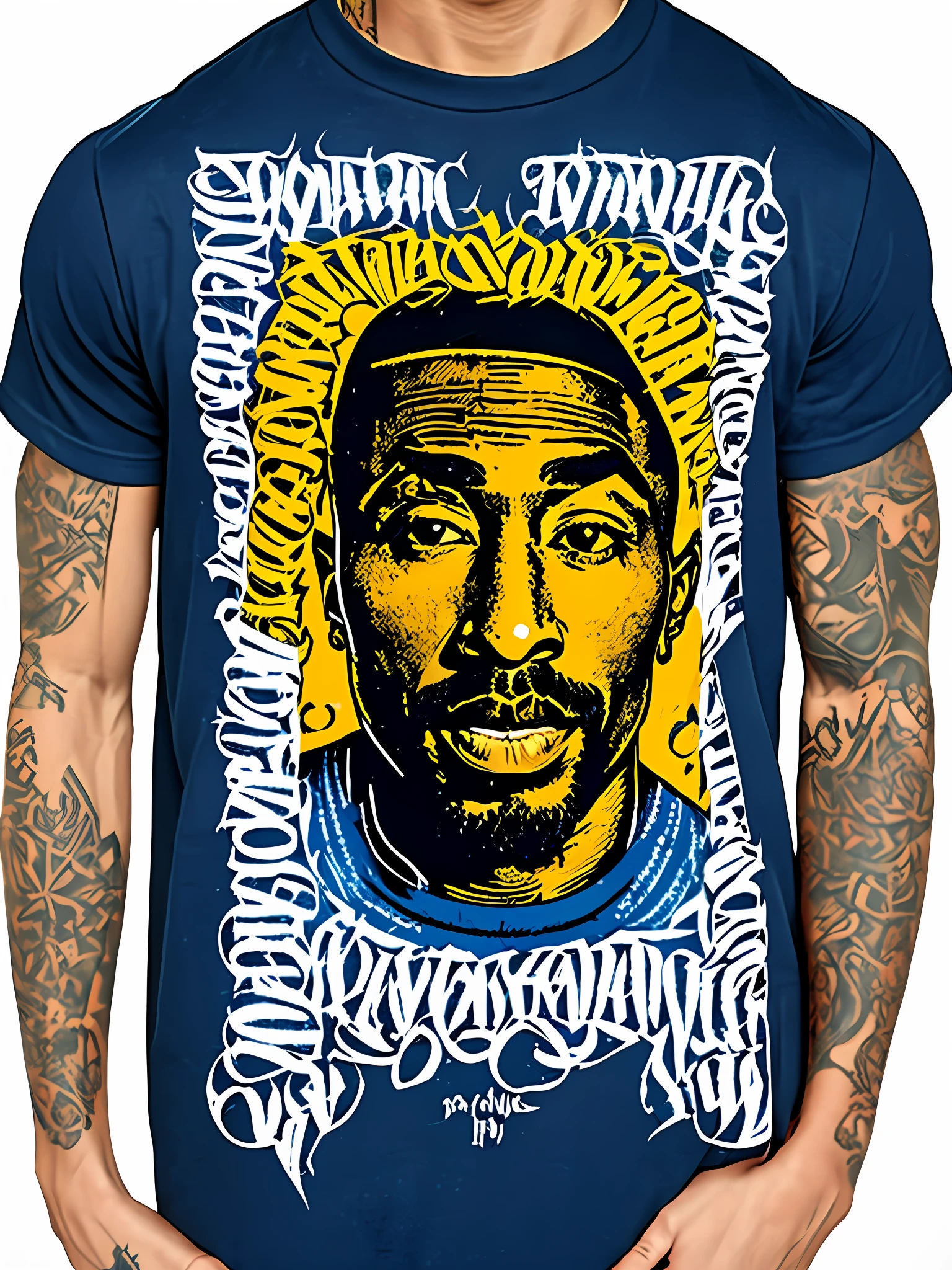 2 pac lettering t shirt