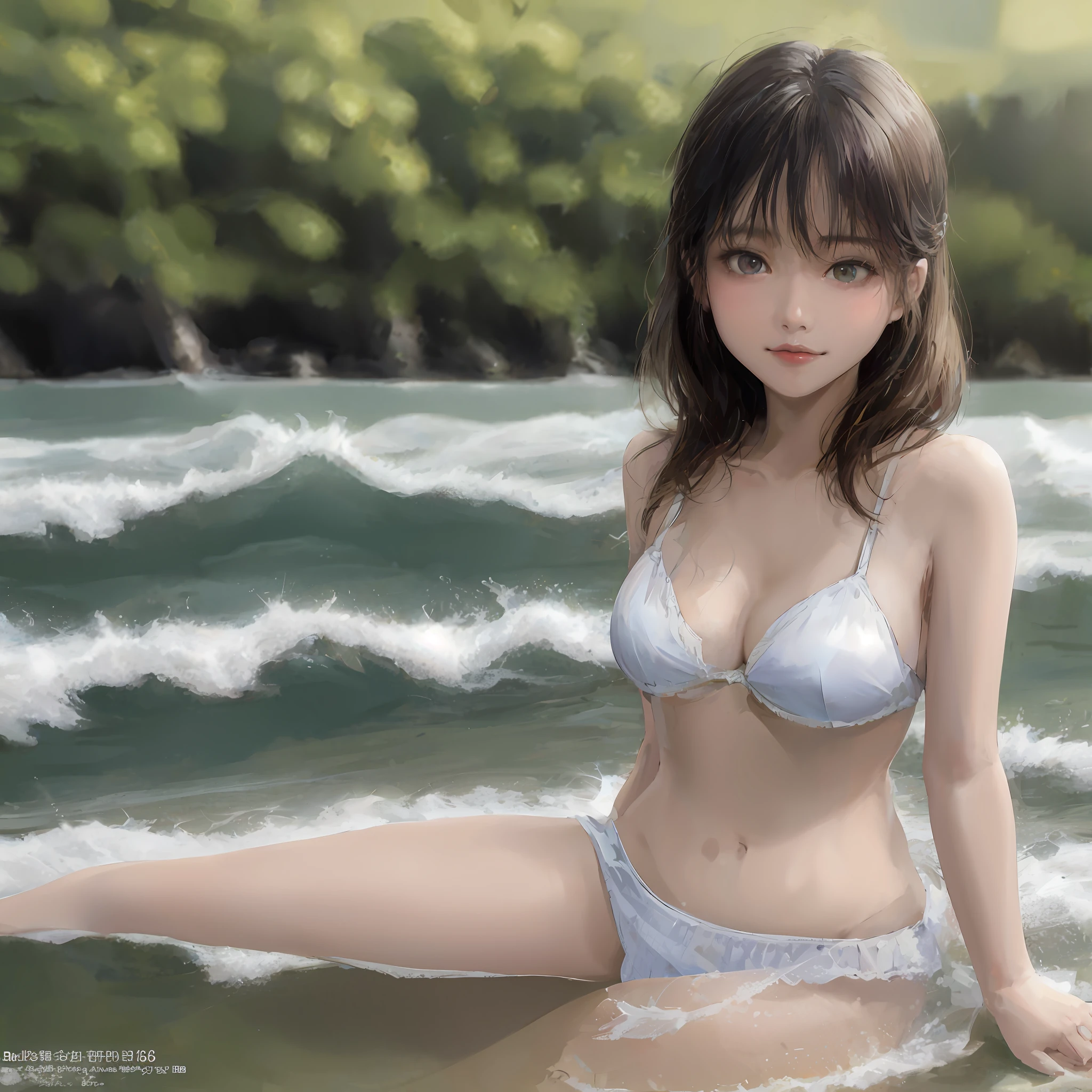 anime girl in a bikini sitting in the water, realistic bikini, smooth anime cg art, made with anime painter studio, beautiful anime girl, seductive anime girl, photorealistic anime girl render, [ 4 k digital art ]!!, realistic anime artstyle, painted in anime painter studio, digital anime art, realistic young anime girl, beautiful digital artwork
