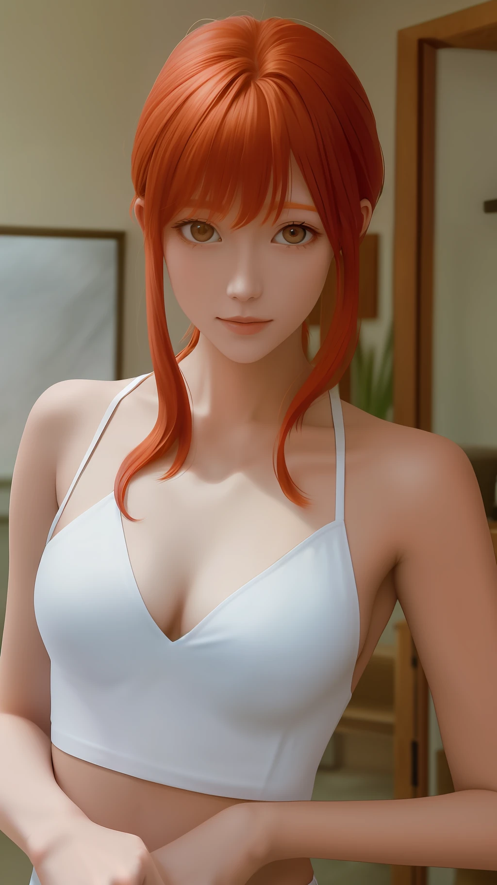 (Masterpiece), (Best Quality), Makima (Chainsaw Man), Redhead, Venus Pose