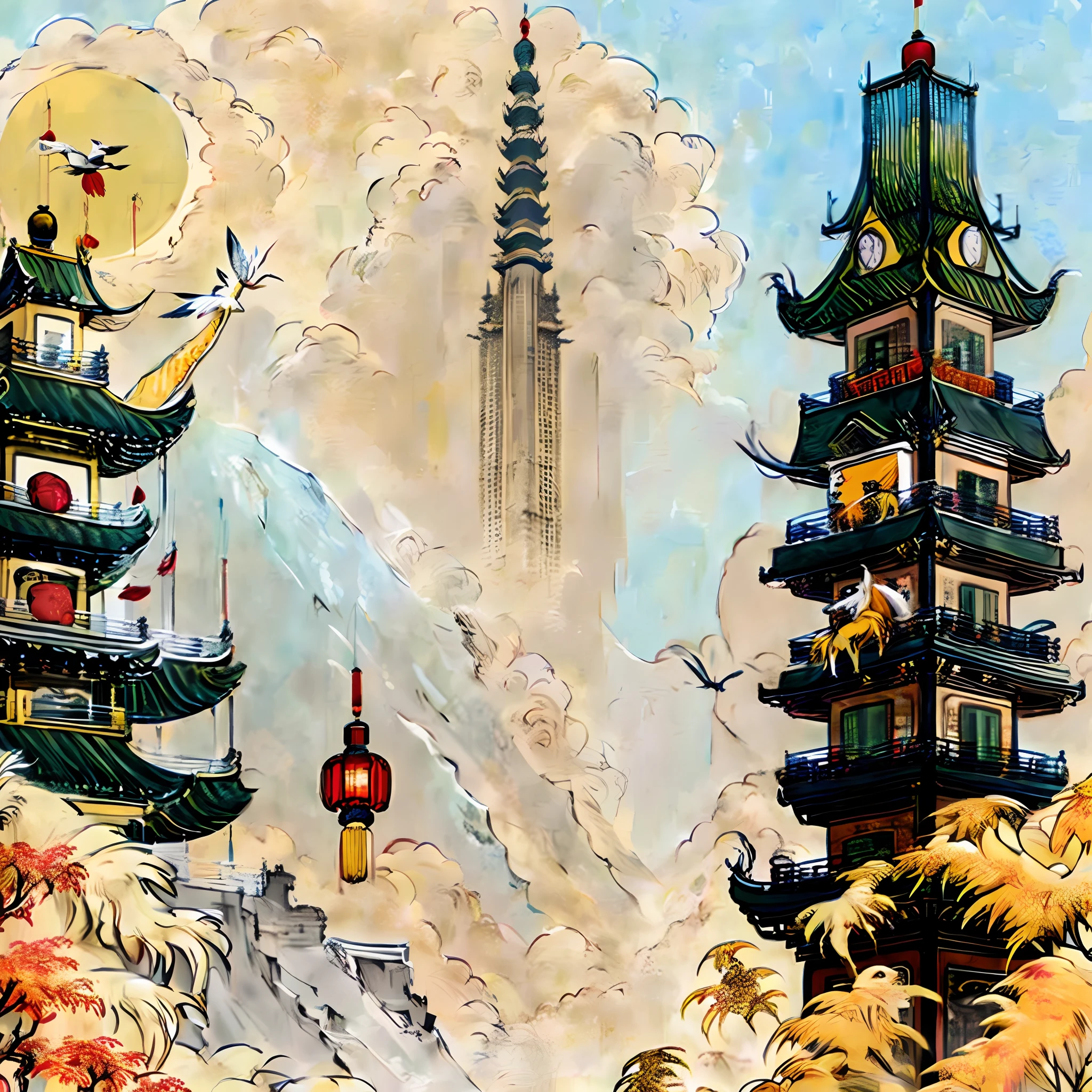 Stamp design, China Yellow Crane Tower
