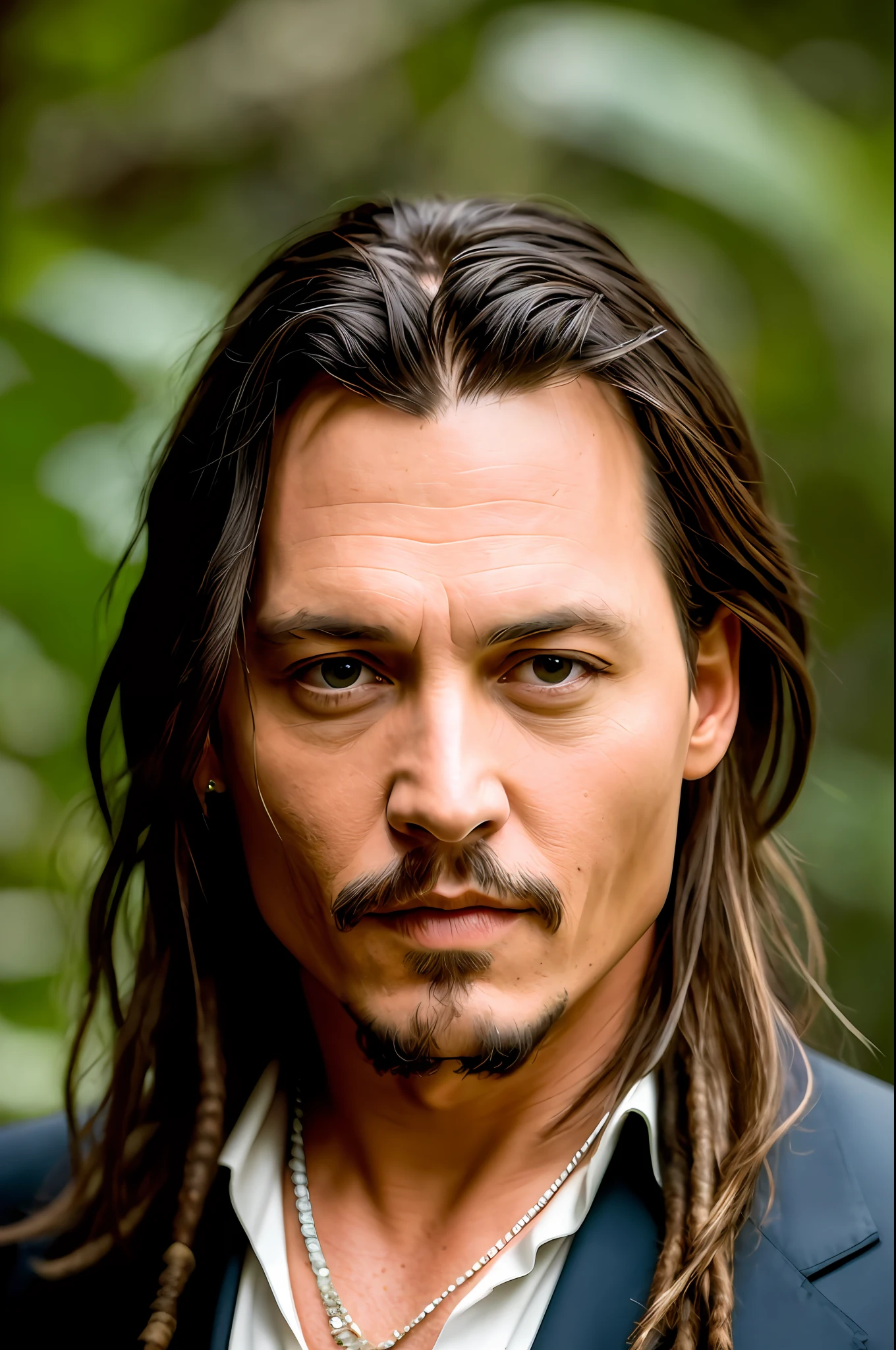 Masterpiece, Johnny Depp walks through the jungle at night in fireflies, (high detail: 1 of 1), rough face, natural skin, high quality, nsfw, beautiful eyes, (detailed face and eyes), (face : 1 2), noise, extra, real photo, PSD, light film photography, sharp focus, contrast lighting, detailed skin, high resolution 8k, crazy detail, realistic, professional photography, 8k UHD, slr camera, soft light , high quality, film grain, Fujifilm XT3
