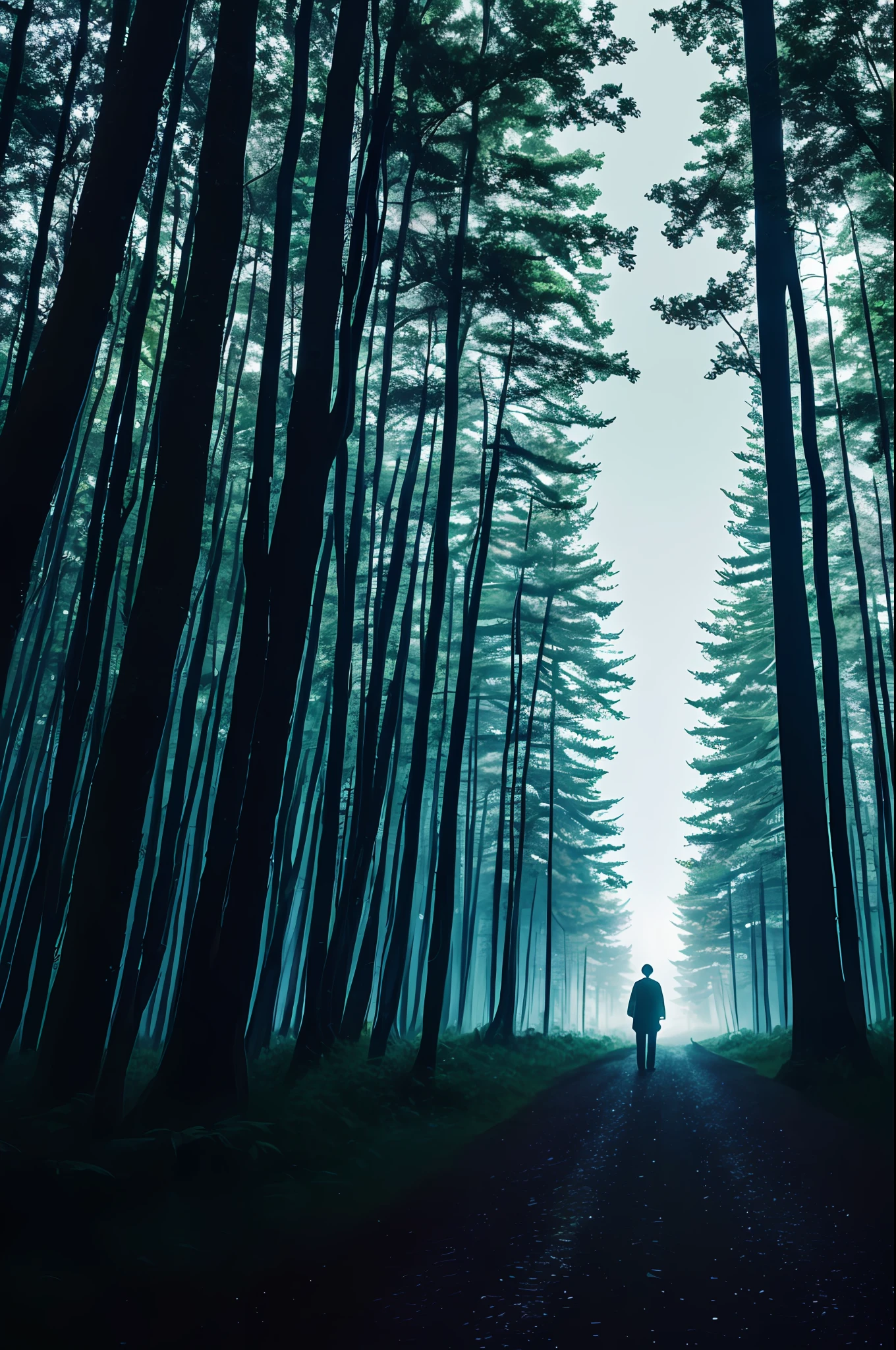 We didn't understand anything. Just make your way through the dark forest. The moonlight illuminates the road faintly. Only the sound of trees swaying in the wind can be heard clearly. Strangely, there was no anxiety, but I could sense that an unknown gaze was catching us.