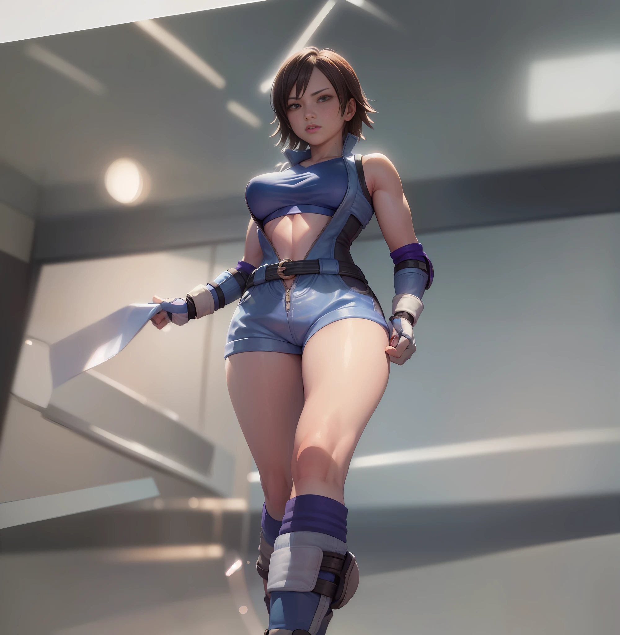 Asuka Kazama, hips, ass,, showing off her to the viewer on all fours,