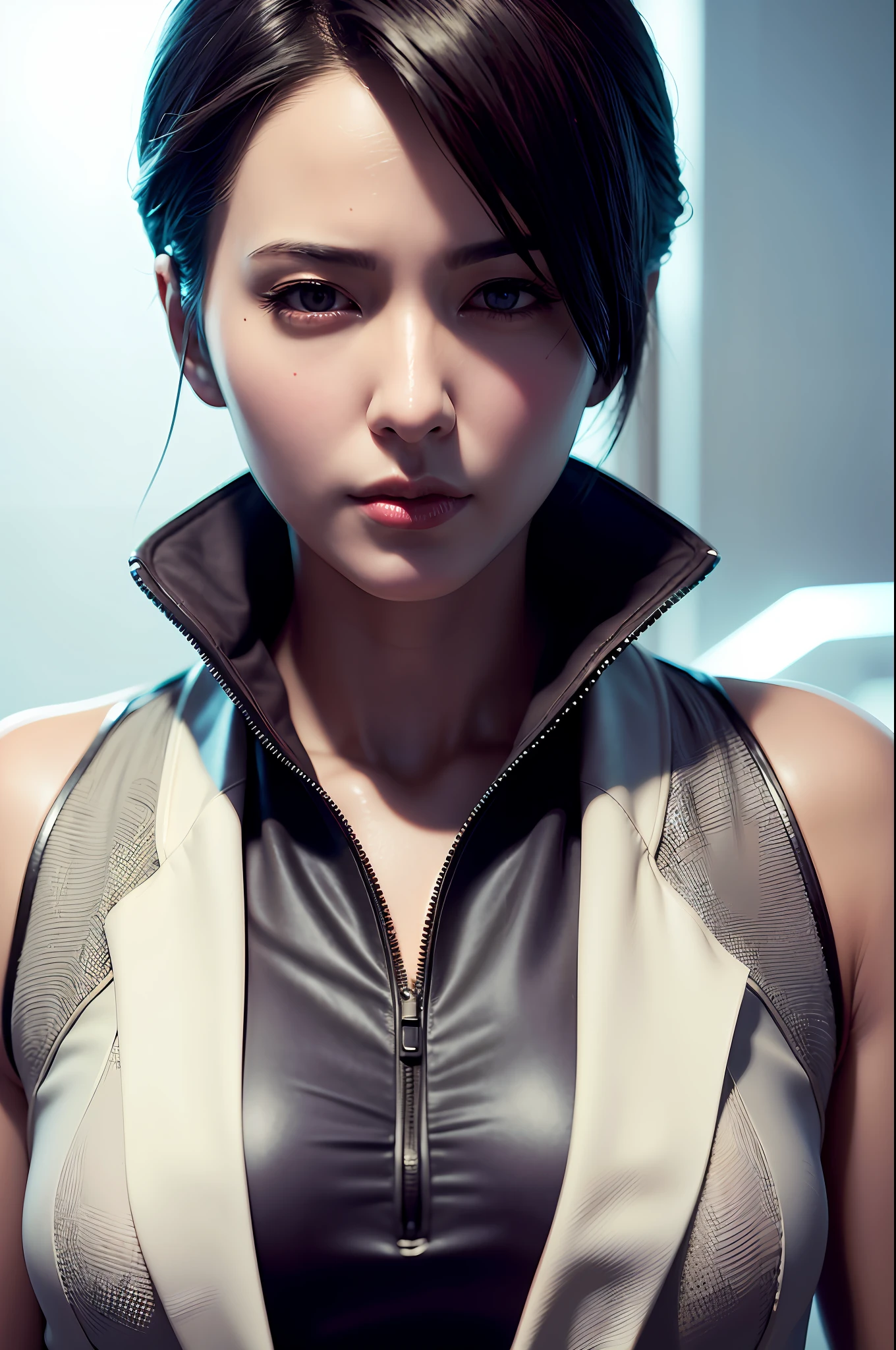 Create a cinematic masterpiece photographic piece in soft lighting and soothing detail that shows a realistic and incredibly detailed rendering of the ada wong at an octane-driven 16k resolution. Incorporate the trendy Artstation aesthetic while utilizing the full potential of Stable Diffusion technology to produce an impressive, ultra-realistic end result