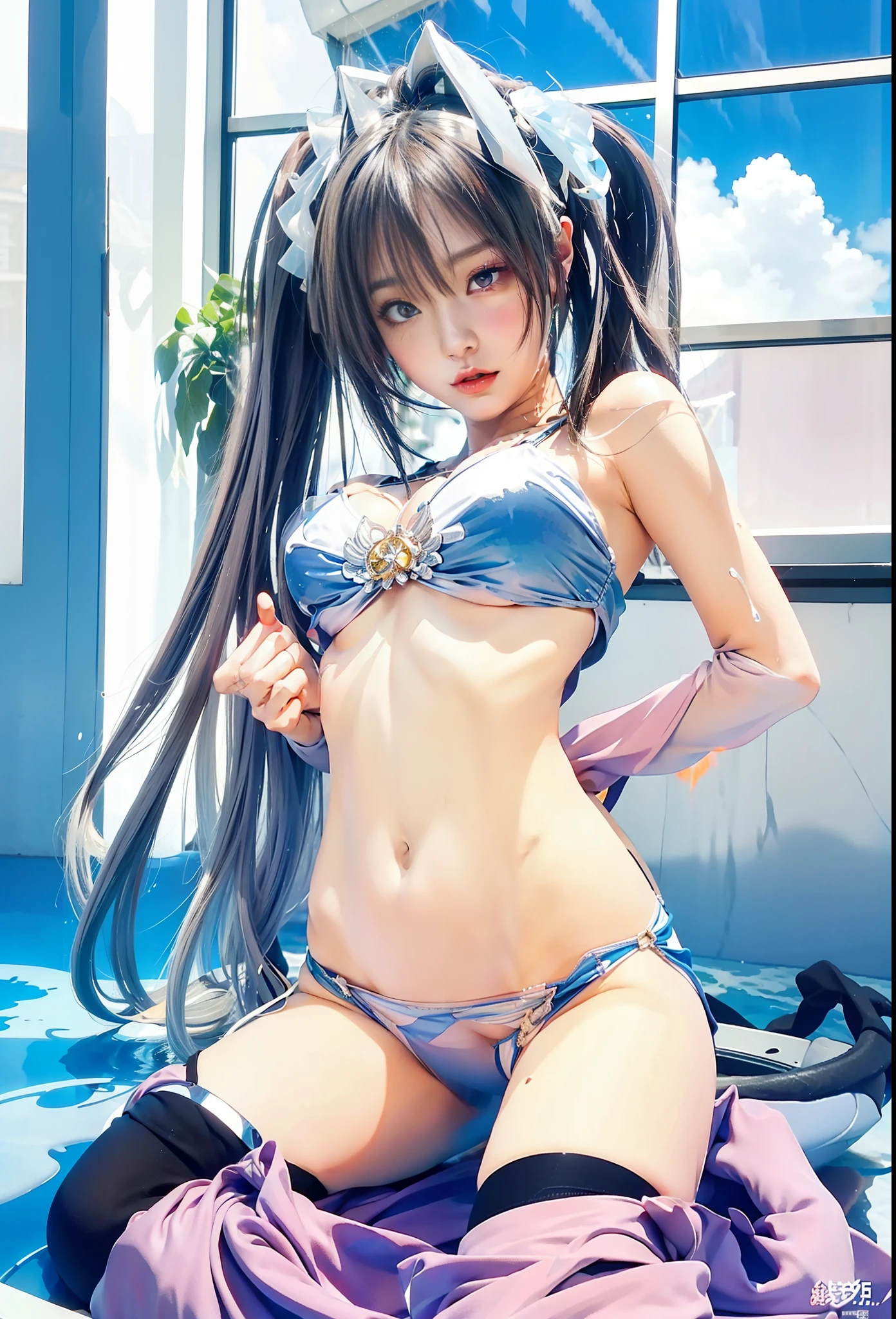 (Masterpiece, Top Quality, Clear), Anime, 3D, Exposed, Water, Perfect, 4K, Big, Goddess, Doujin, Foggy,