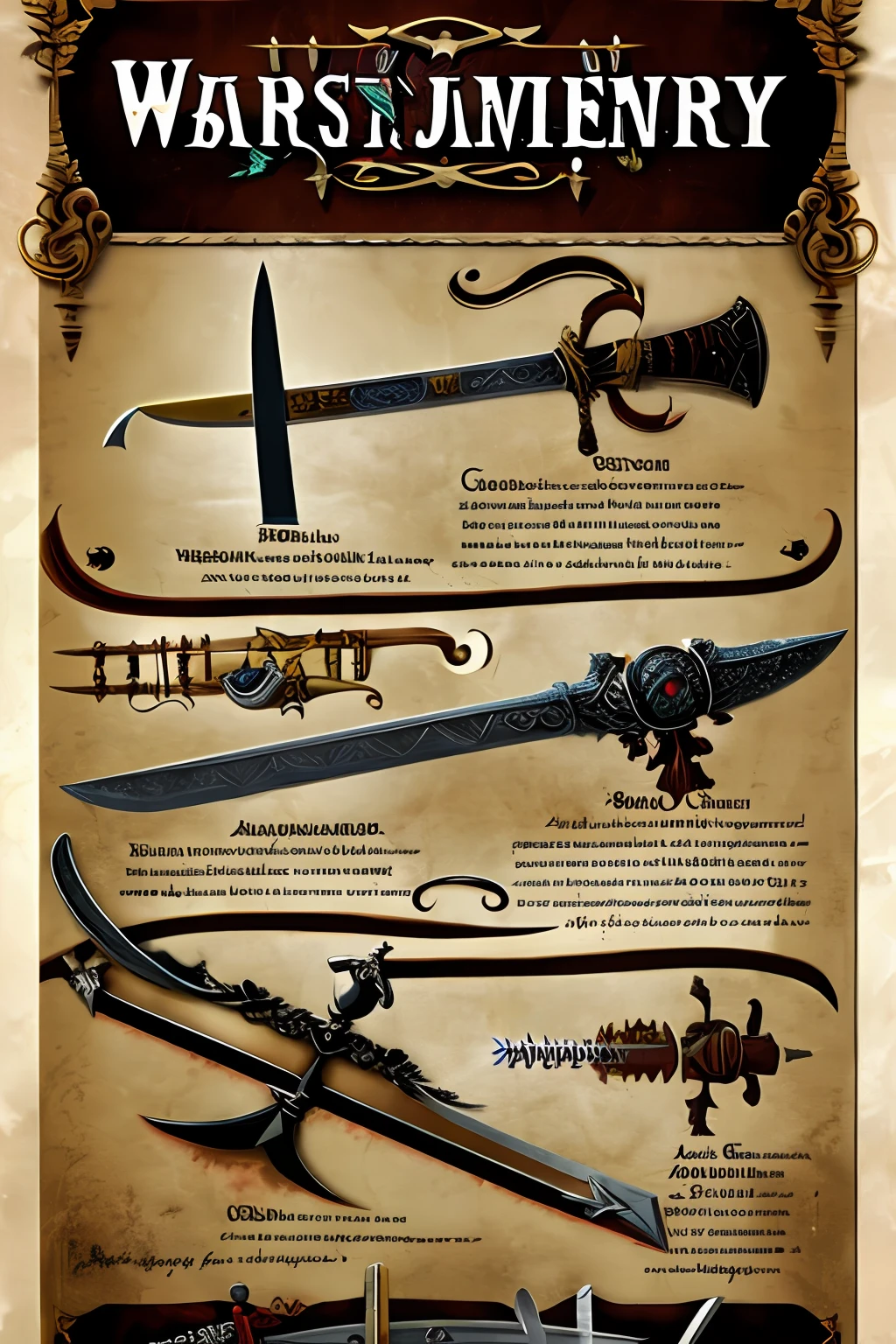 Fantasy Westward Journey, weapons, swords, cartoons, simple