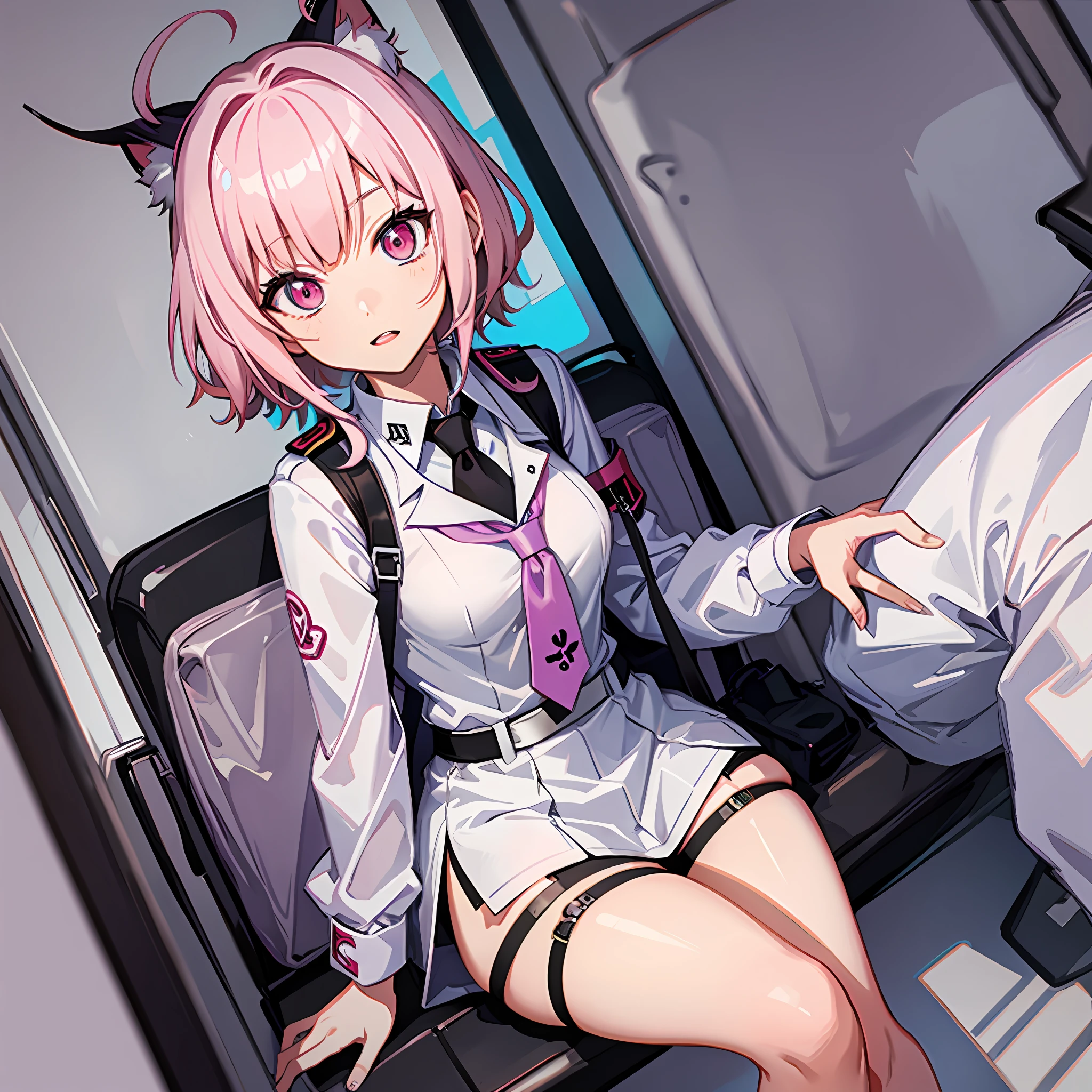 Momo Belia Deviluke sitting in her uniform