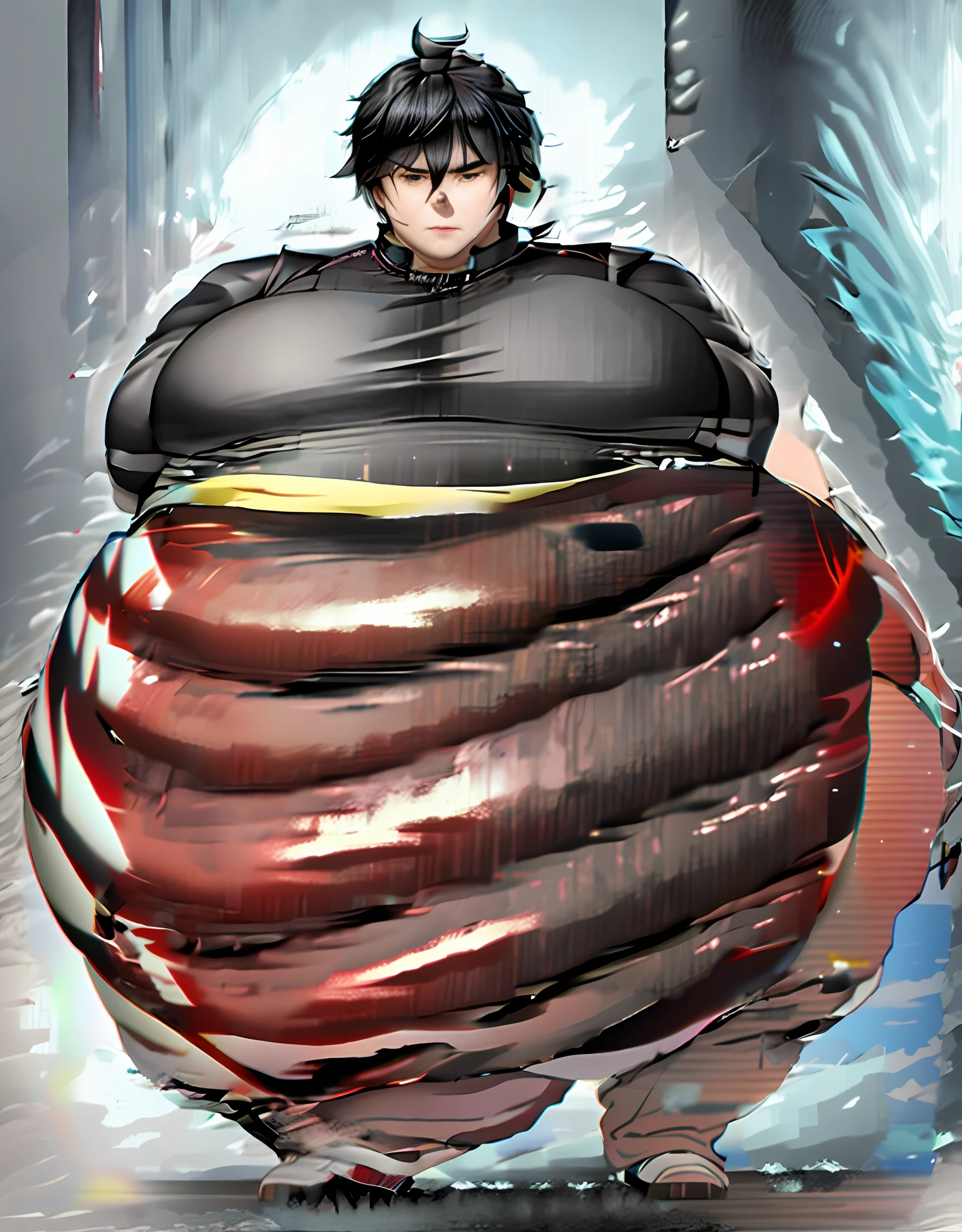 Rounder, balloon like Belly, Fat round legs