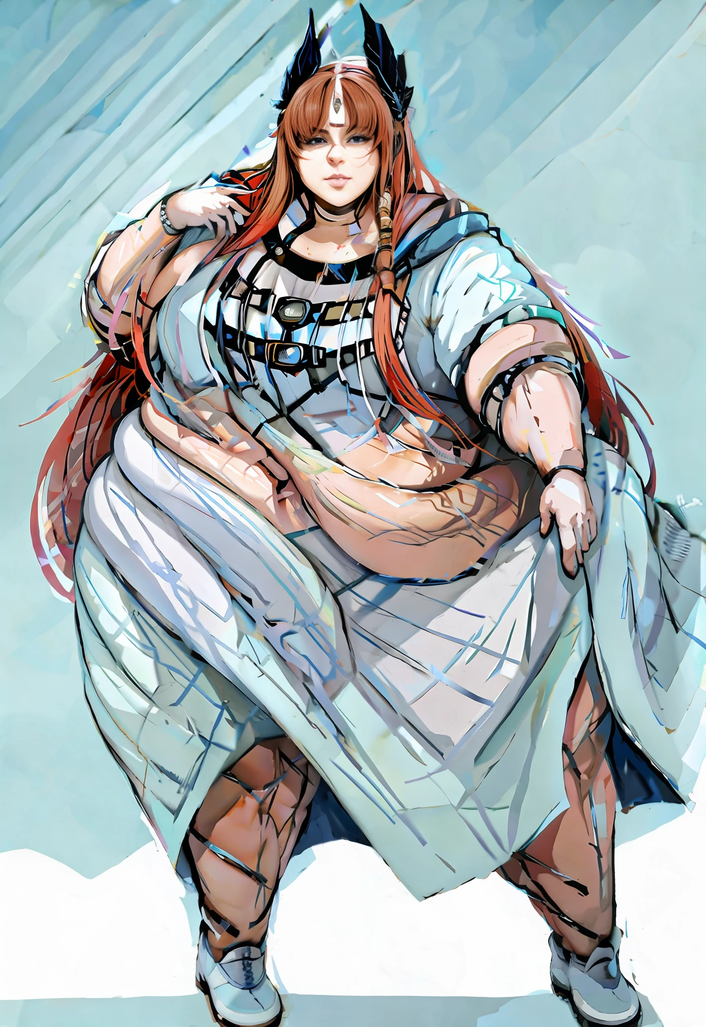 Anime art of a handsome!!! yet fat young man with he has a jiggly fat round belly, thicc, his belly is fat and round, full body portrait of a tall!, strong fat bacchanalian body, obese ), insanely inflated hips, fullbody commission for, morbidly obese, an obese, large thighs, big belly,expression(Smug),(( High quality, Masterpiece))