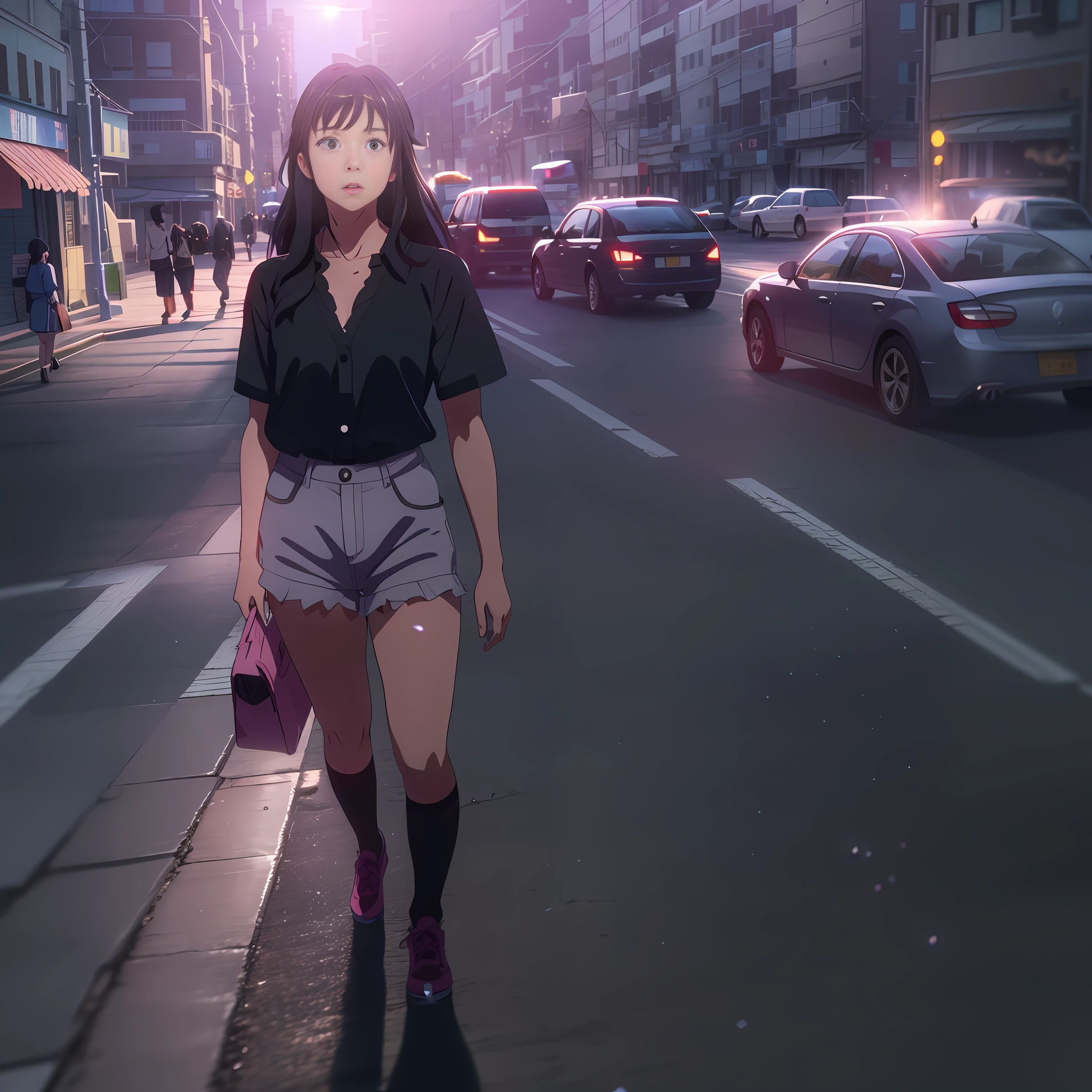 (8k, RAW photo, best quality, masterpiece: 1.2), (realistic, photorealistic: 1.37), Anime girl with black hair and bow tie in a room, her name movie style, Anime Your Name, in anime movie, kimi no na wa, high quality anime movie still, Makoto Shinkai style, anime movie screenshot, with index finger, anime movie still, anime still, rin, anime still shishini anime movie, screenshot of anime movie.