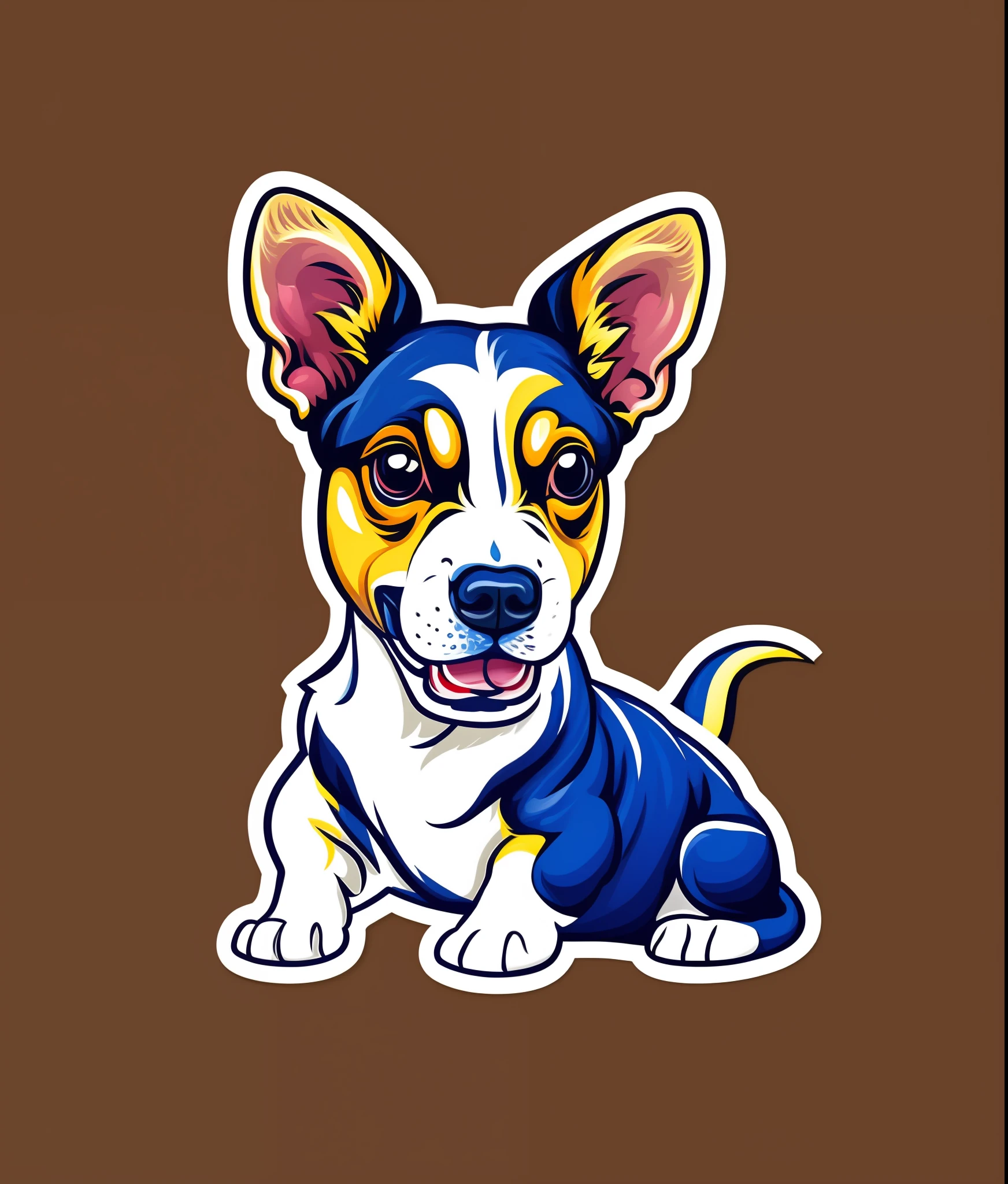 Jack Russell breed dog, colorful, vintage style, (T-shirt design), realistic volumetric light of masterpiece, sport logo