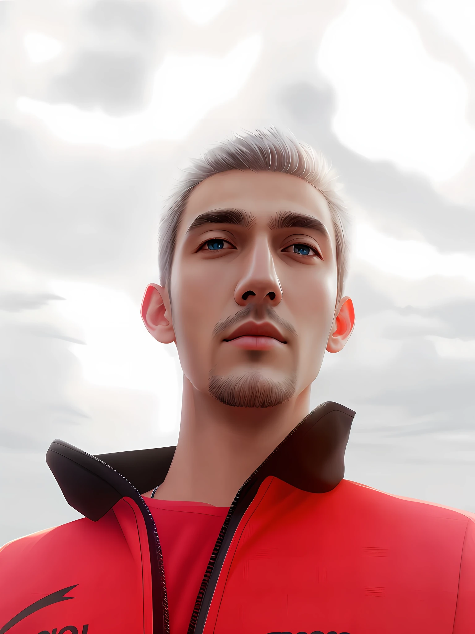 Ultra Quality, Quality Eyes, 4K, Gray Eyes, Masculine Face Shape, High-Quality Big Eyes, High-Quality Facial Skin, Photo Realistic Portrait, Realism, Real Face, Skinny Face