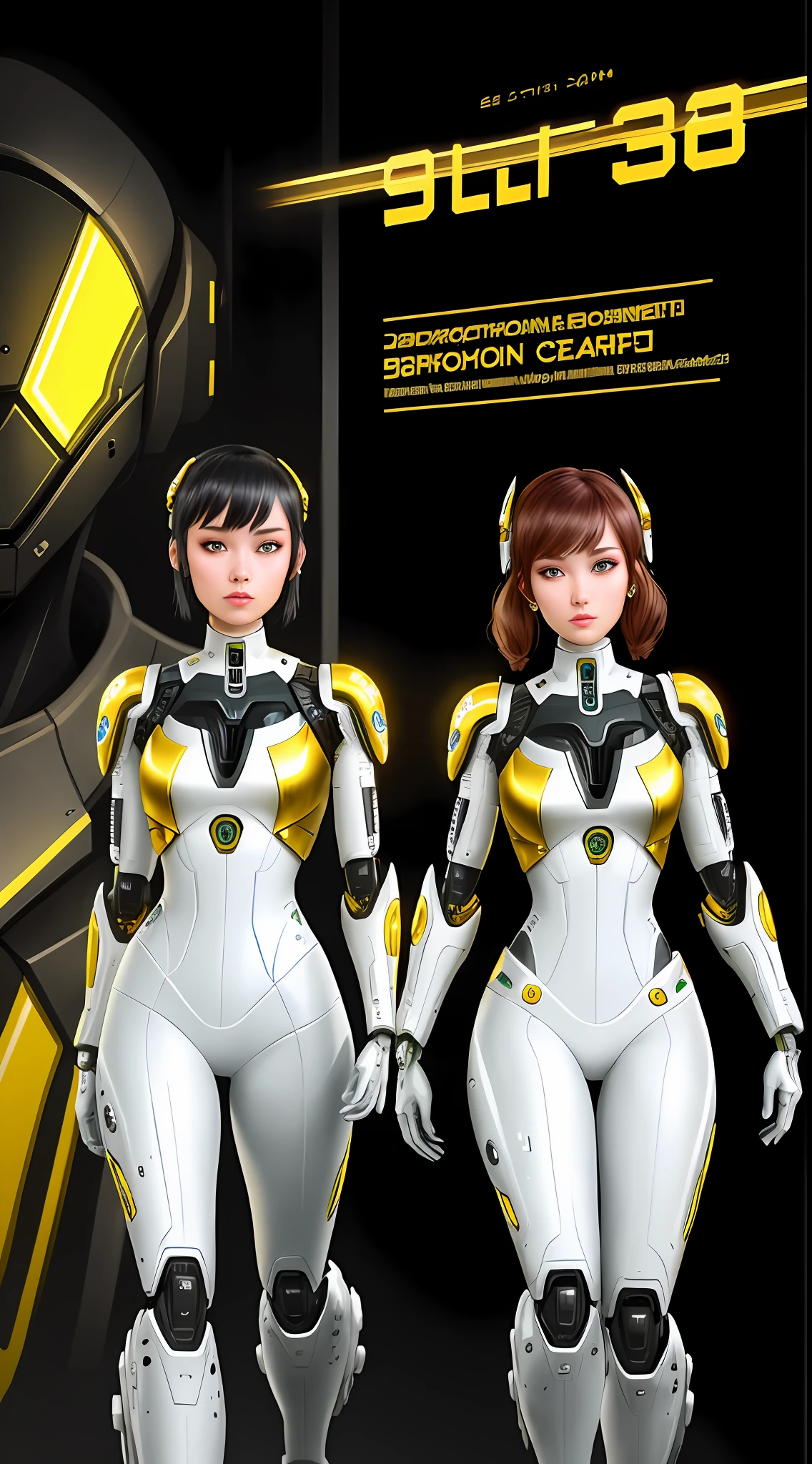 Beautiful Android cyborgs girls, 18k