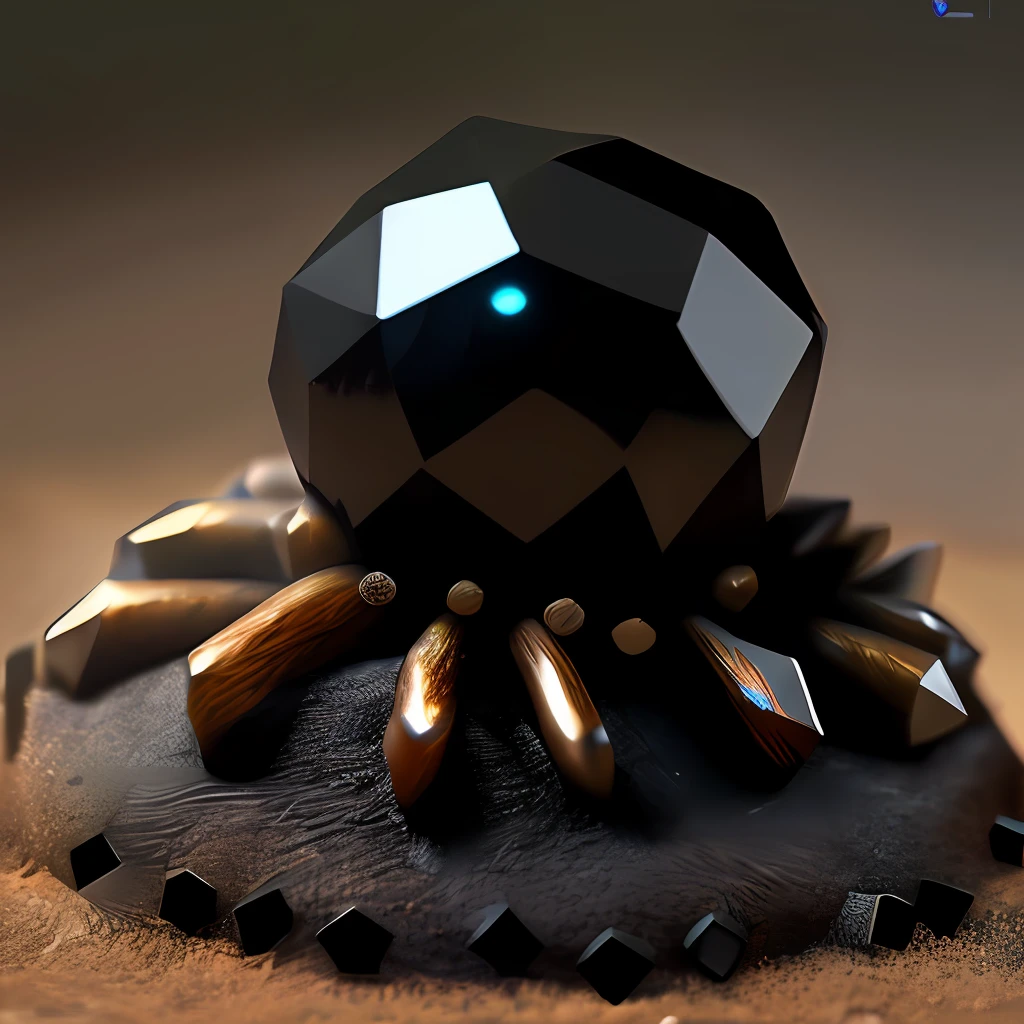 anthill made from black glow gemstone, gamedesign, dimetric view, high quality, transparent background