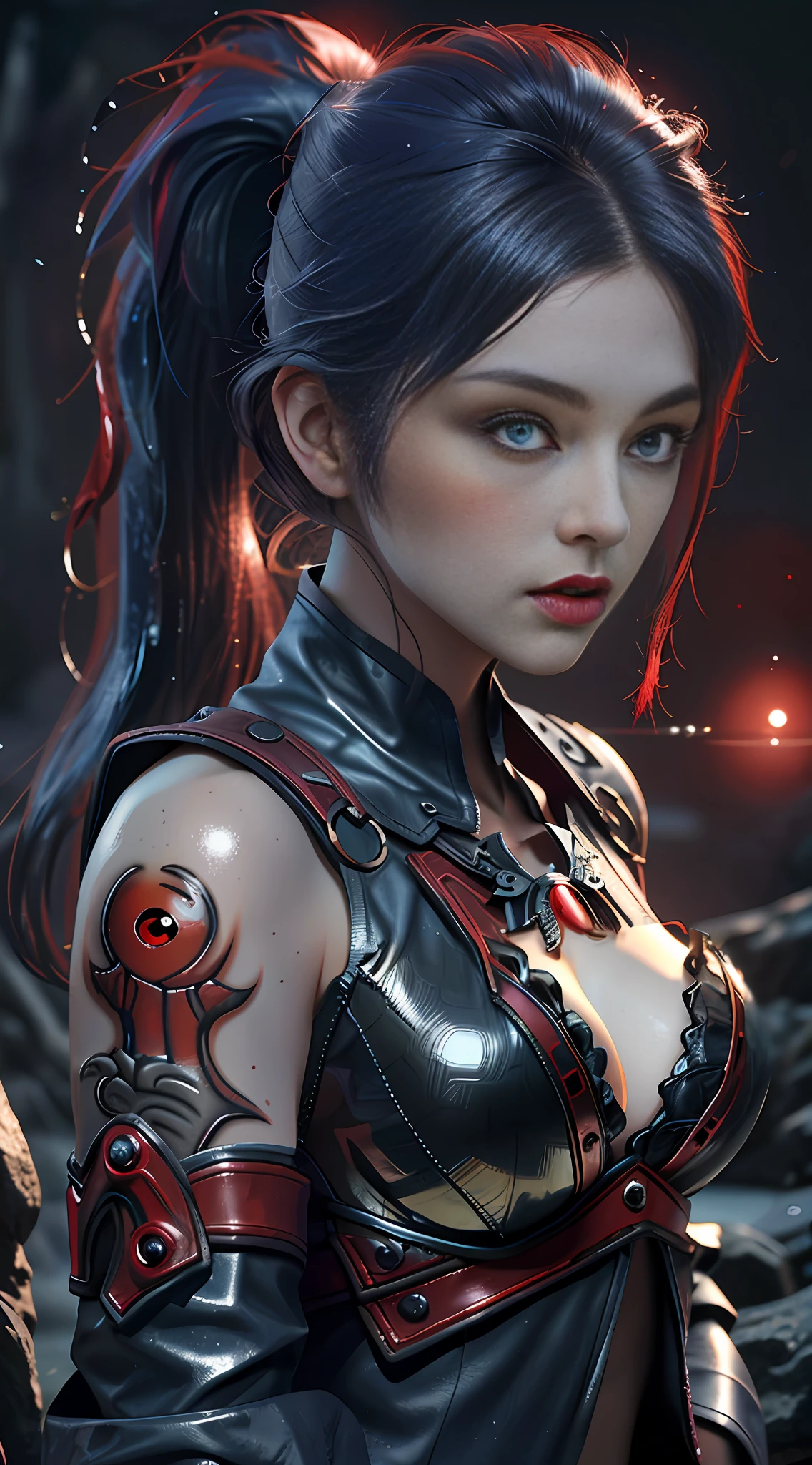 Large breasts, Seductive gaze