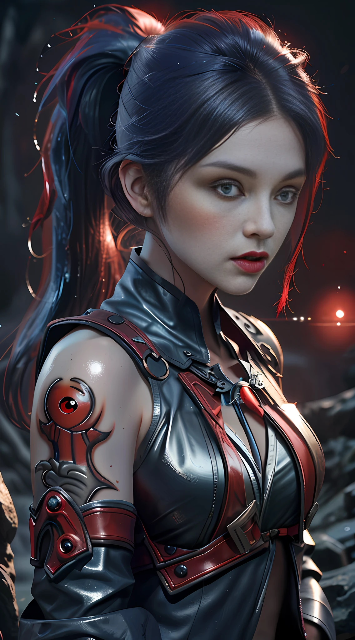 Large breasts, Seductive gaze