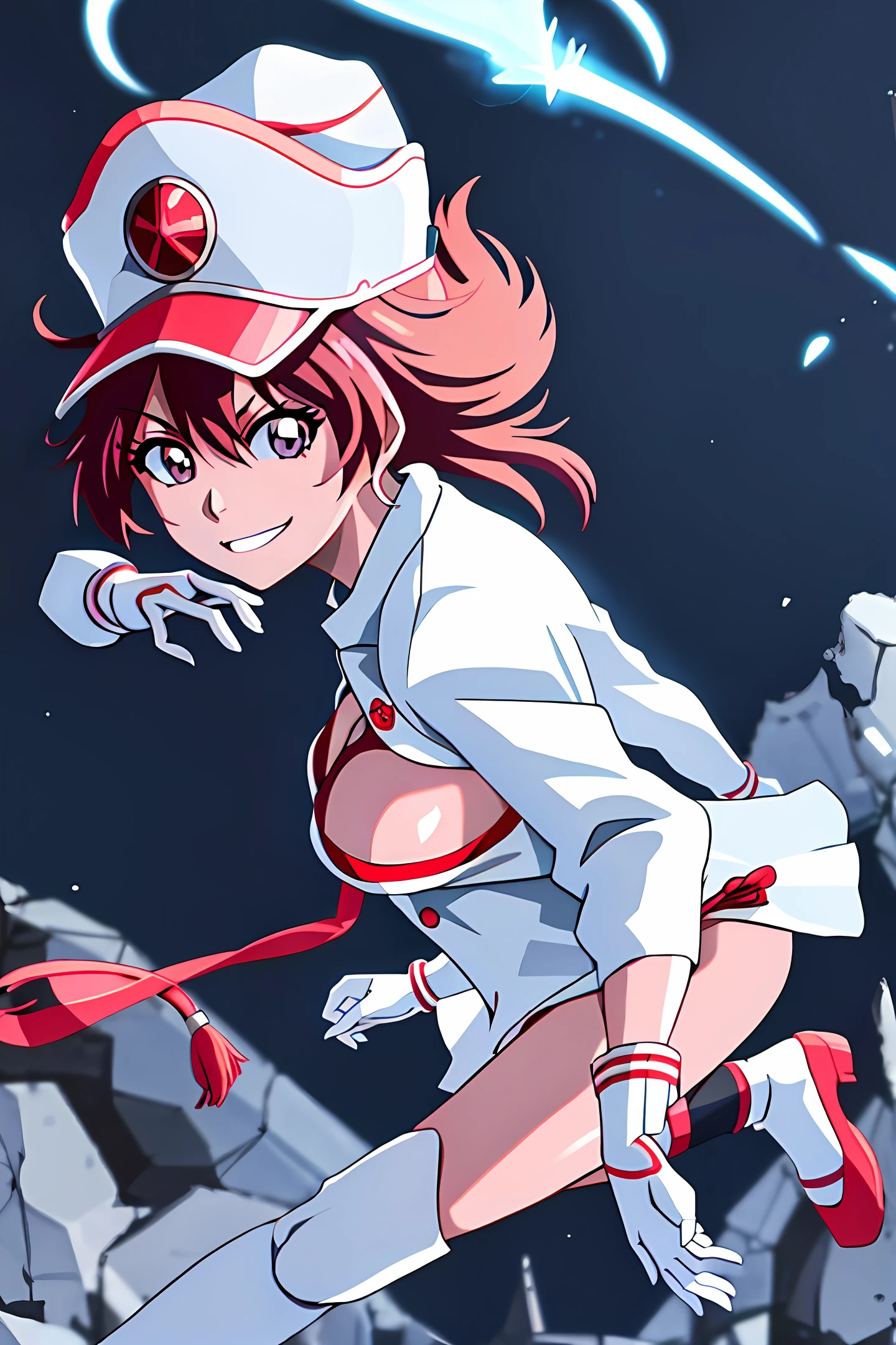 Hentai girl with a gorgeous figure in a missionary pose
