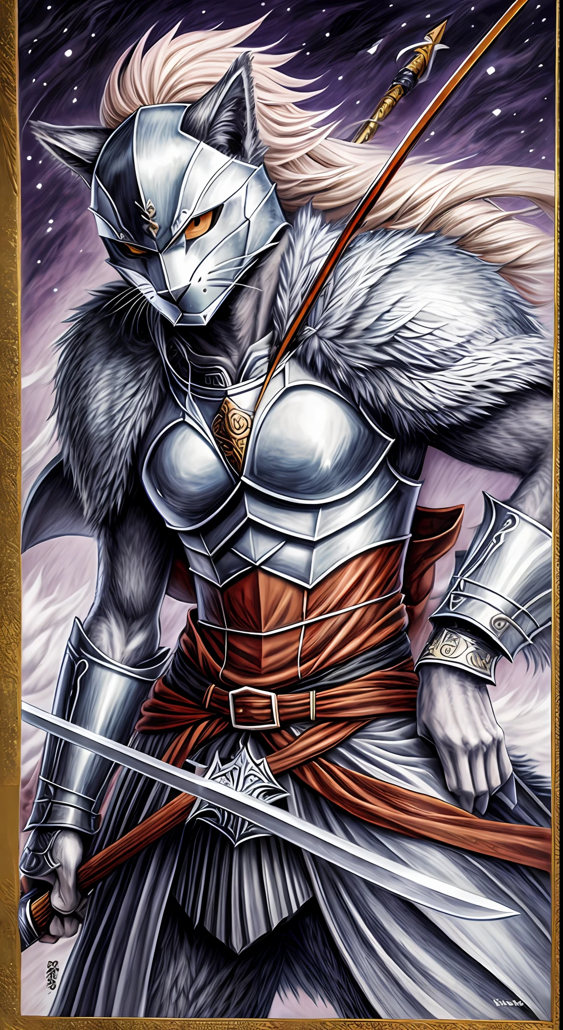 Doki swordsman, furry, with art by Kentaro Miura