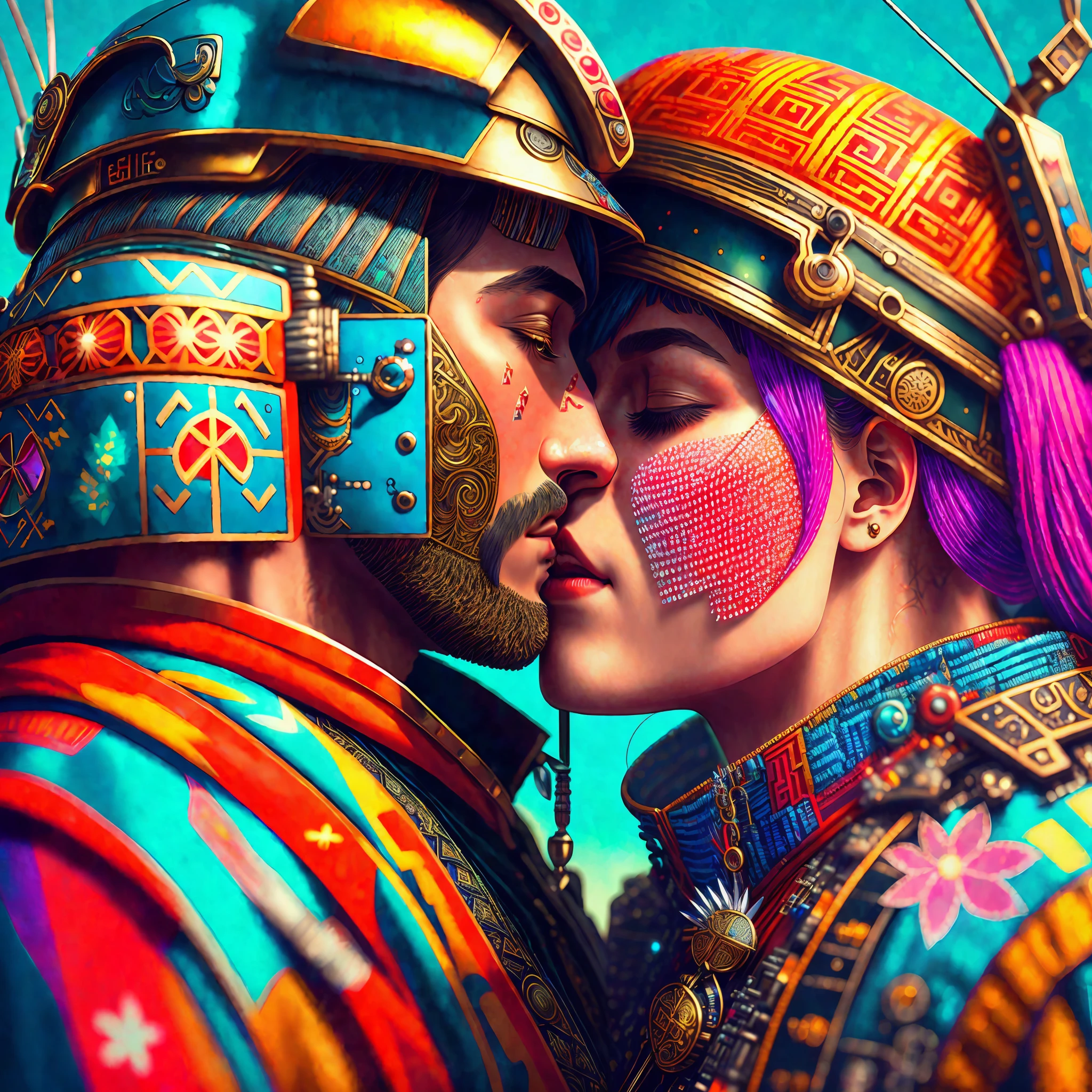 (best quality,illustration, intricate details), hyperdetailed colourful ,
((solder kissing the peacemaker)), (4k texture),
, hdr, sharp focus, cinematic, trending on artstation, exposure blend,