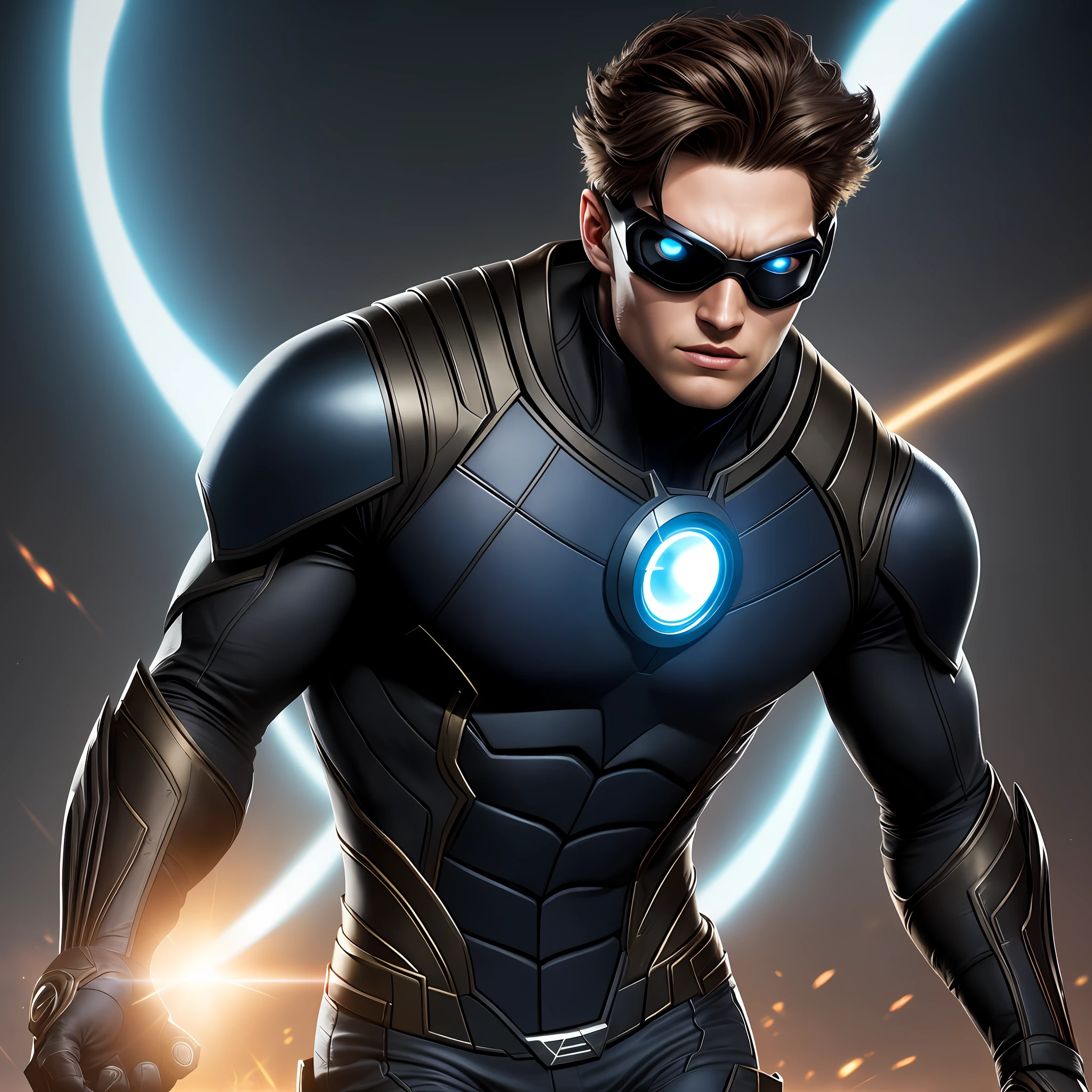 cyclops X-men ,FULL BODY.camera view against plongée, golden ratio, dark background lighting, close-up, detailed facial details, perfect face, sharpness, trend art, sharp facial details, ultra high quality, line art, high fantasy, exquisite, 4k, soft lighting 8k, dreamer --iso 100