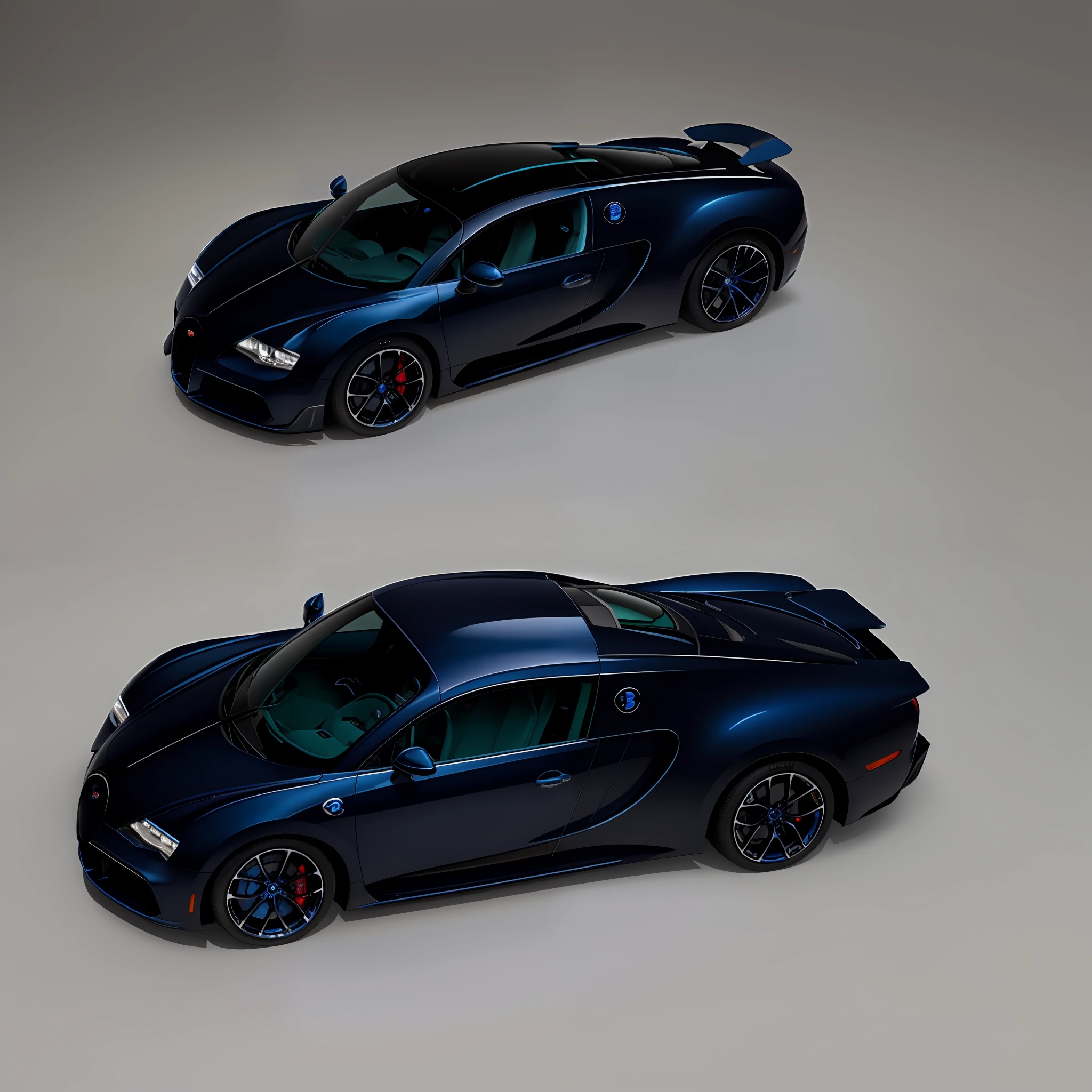 Bugatti car emerald truth with ruby blue