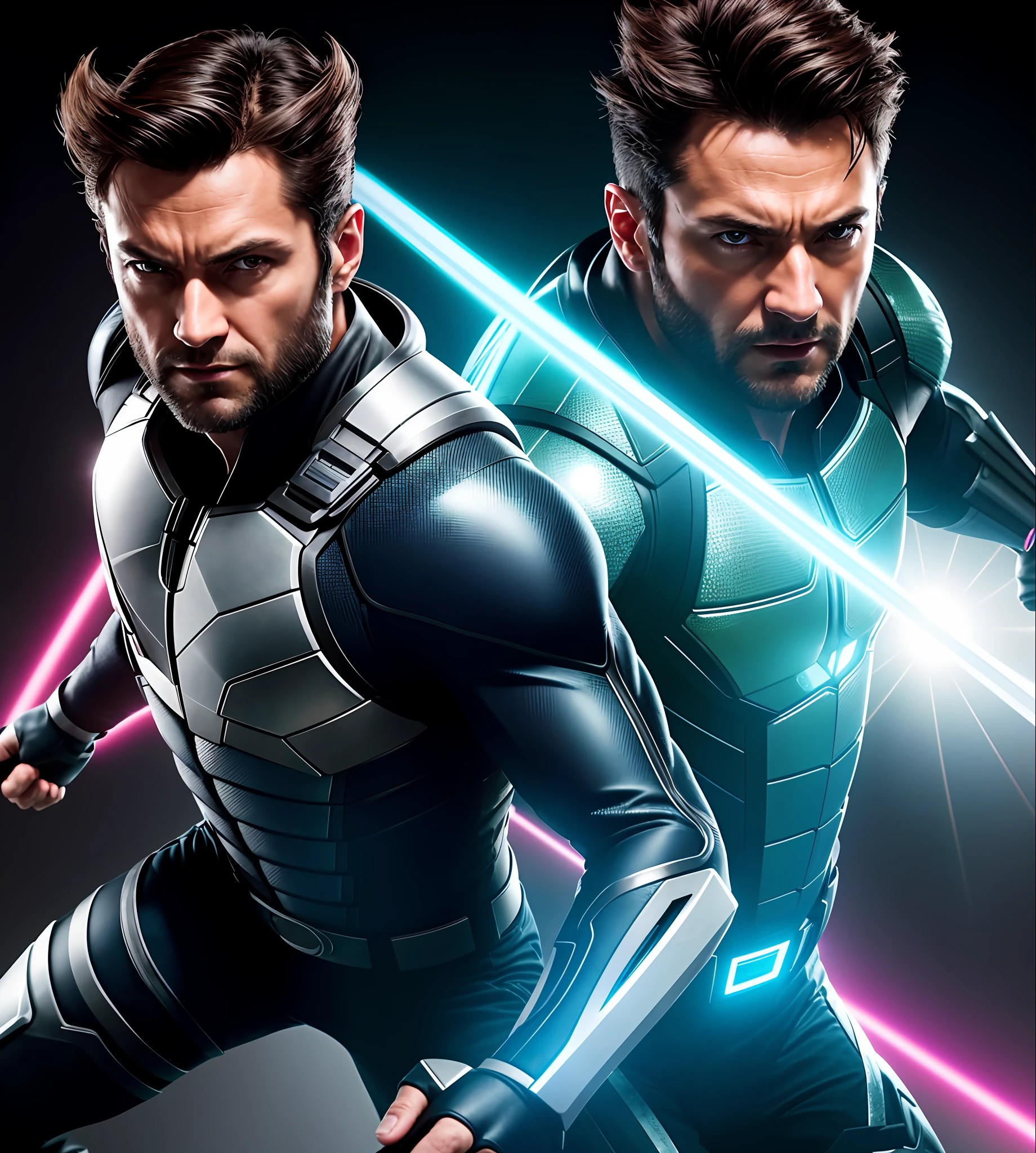 wolverine X-MEN, perfect proportions face, portrait, pink neon tones on black background, iridescent colors, UHD, details, insane details, hyper detailed, micro details, photorealistic, realistic, hyper realistic, golden proportion, ornate, textured, light, natural light, natural lighting, volumetric lighting, hard detail, reflections traced by rays, ultra realistic, maximalism, octane rendering, 3d, volumetric lighting, cinematic lighting, photorealism, high contrast, lighting, extremely detailed, epic scene, cinematography, hyperdetailed, elegant, mythical, ethereal, intricate, elaborate, hyperrealism, 200mm, UHD, 32k, 16k, 8k, 3d shading, tone mapping, global ray tracing lighting, diffraction grid, crystalline, lumen reflections, super resolution, gigapixel, color grading, retouching, enhanced, art station, weta digital, digital art PBR, blender, V-ray, Procreate, z Brush, Unreal Engine 5, Cinema 4D, ROMM RGB, Adobe After Effects, 3DCG, VFX, SFX, FXAA, SSAO, 8k